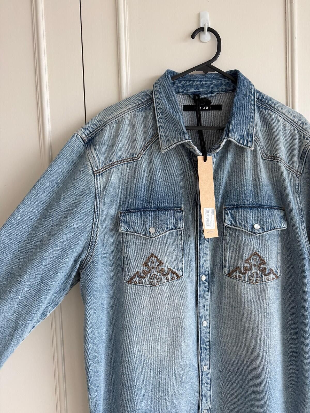 Ksubi new Ksubi mens whiplash ls shirt krystal blue denim medium m Size US M / EU 48-50 / 2 - 4 Thumbnail