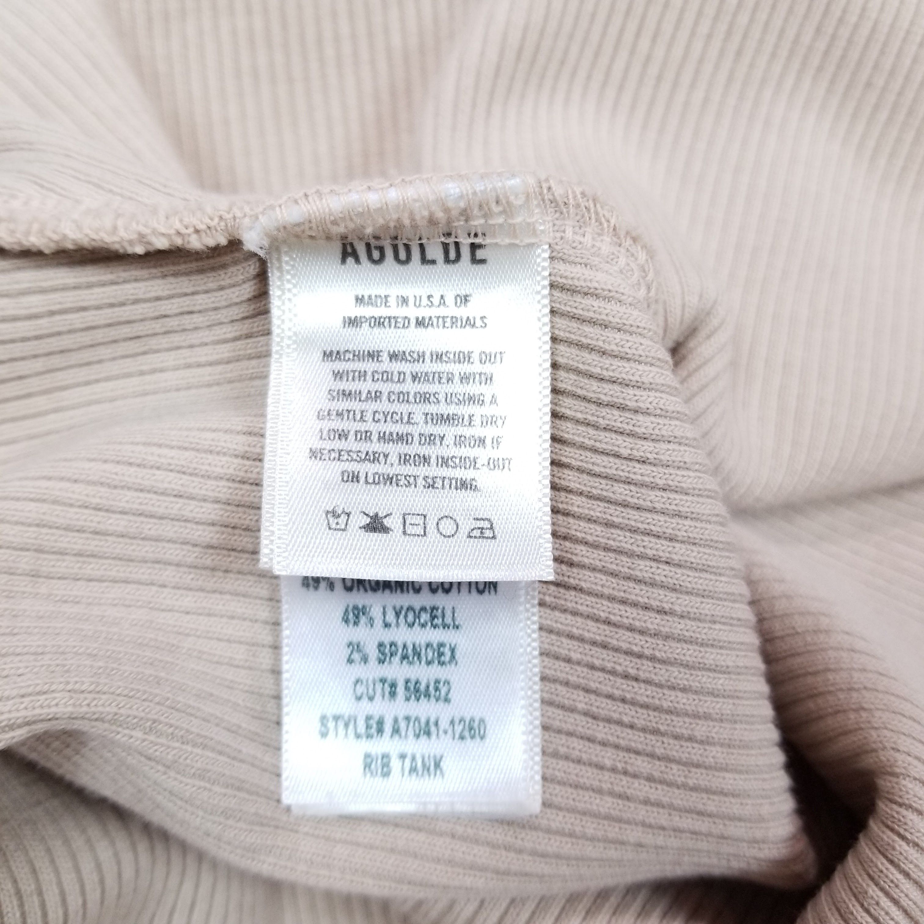 Agolde Rib Tank Latte Sz Small Size S / US 4 / IT 40 - 7 Thumbnail