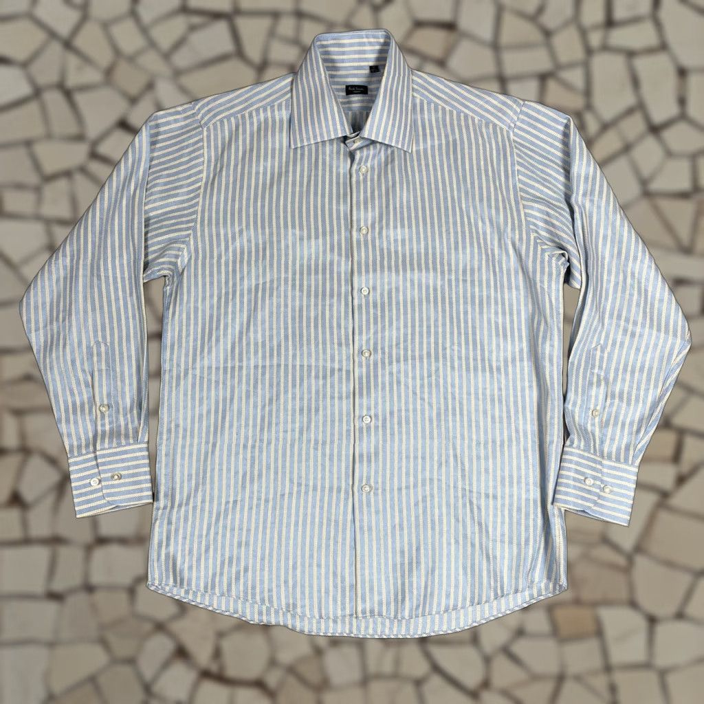 VINTAGE Paul Smith Dress Shirt Mens 17 Long Sleeve Cotton Blue