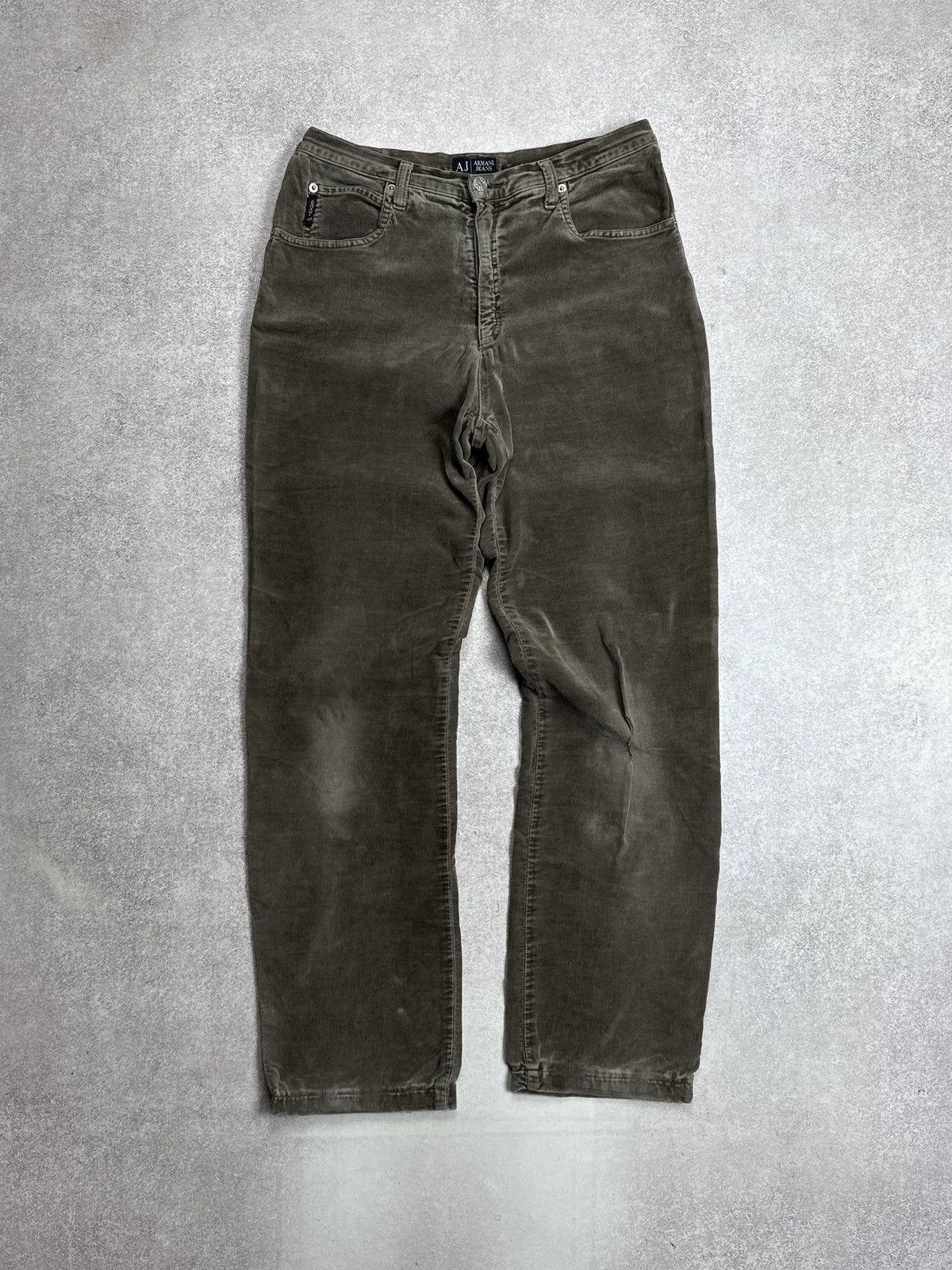 Emporio Armani Vintage Armani Metal Logo Corduroy Relaxed Pants 32 Size US 32 / EU 48 - 4 Thumbnail