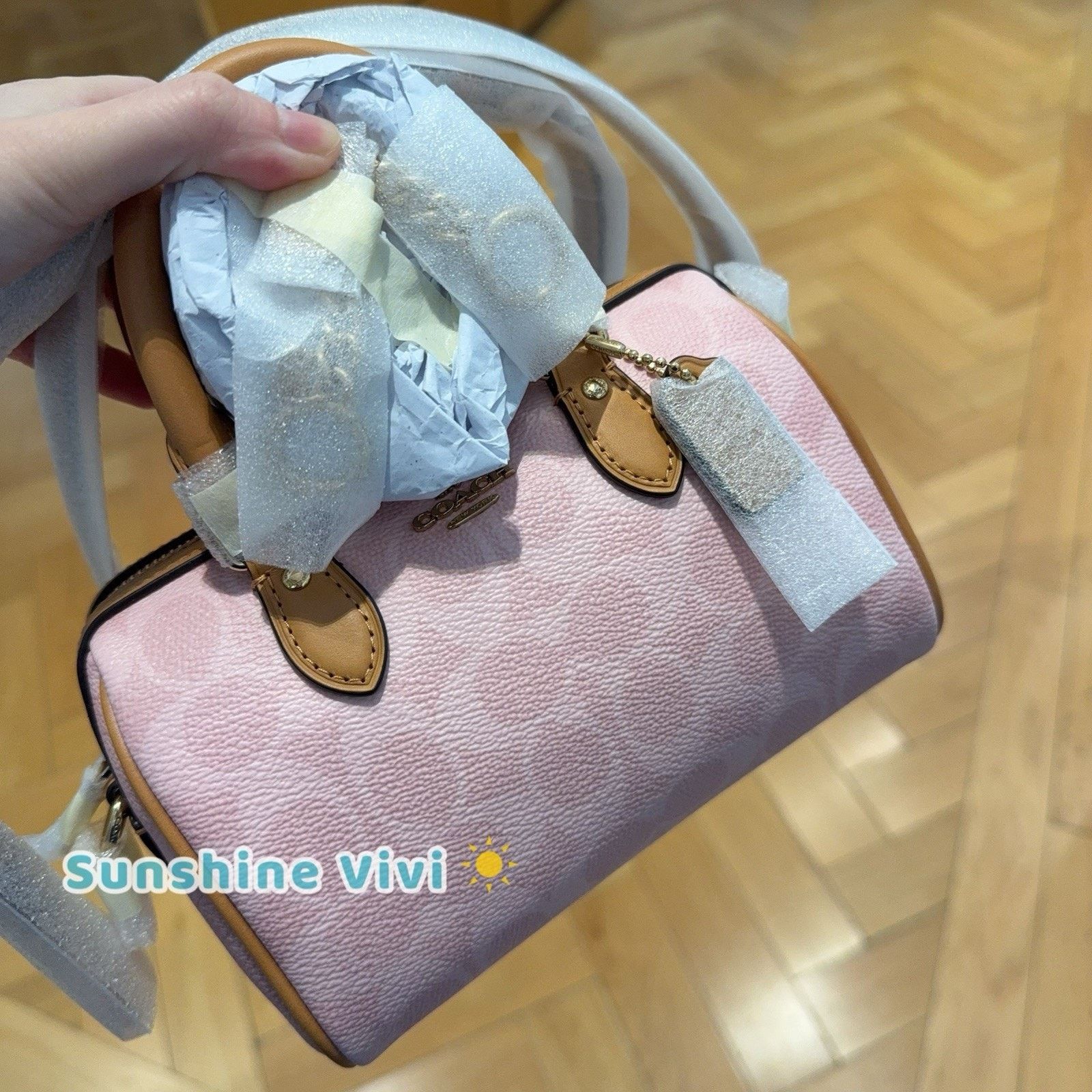 Coach NWT Coach Mini Rowan Crossbody Bag Pink Powder CEK79 IN HAND Size ONE SIZE - 2 Thumbnail