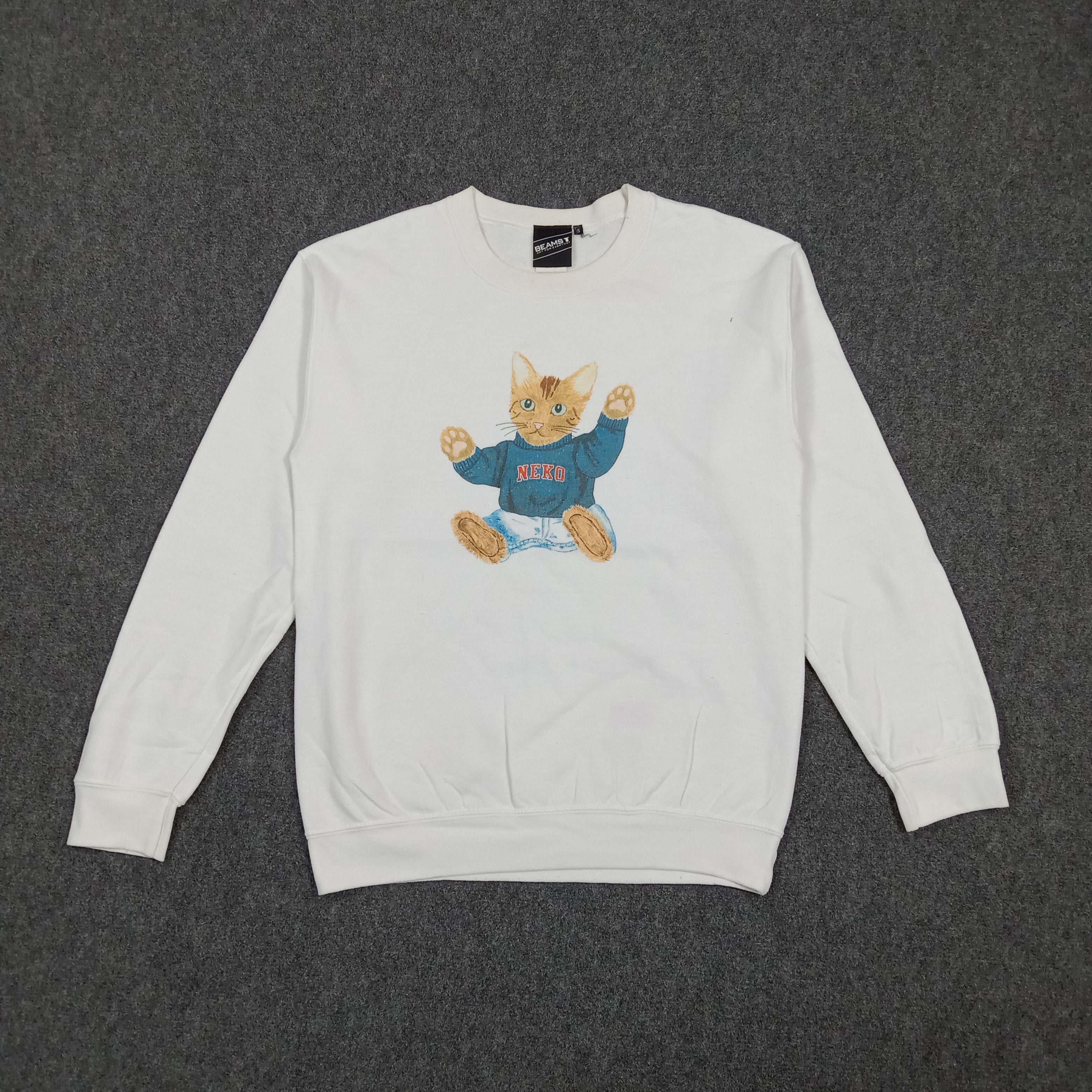 Beams Plus BEAMS T Neko Cat Graphic Sweatshirt C287N31 Size US S / EU 44-46 / 1 - 1 Thumbnail