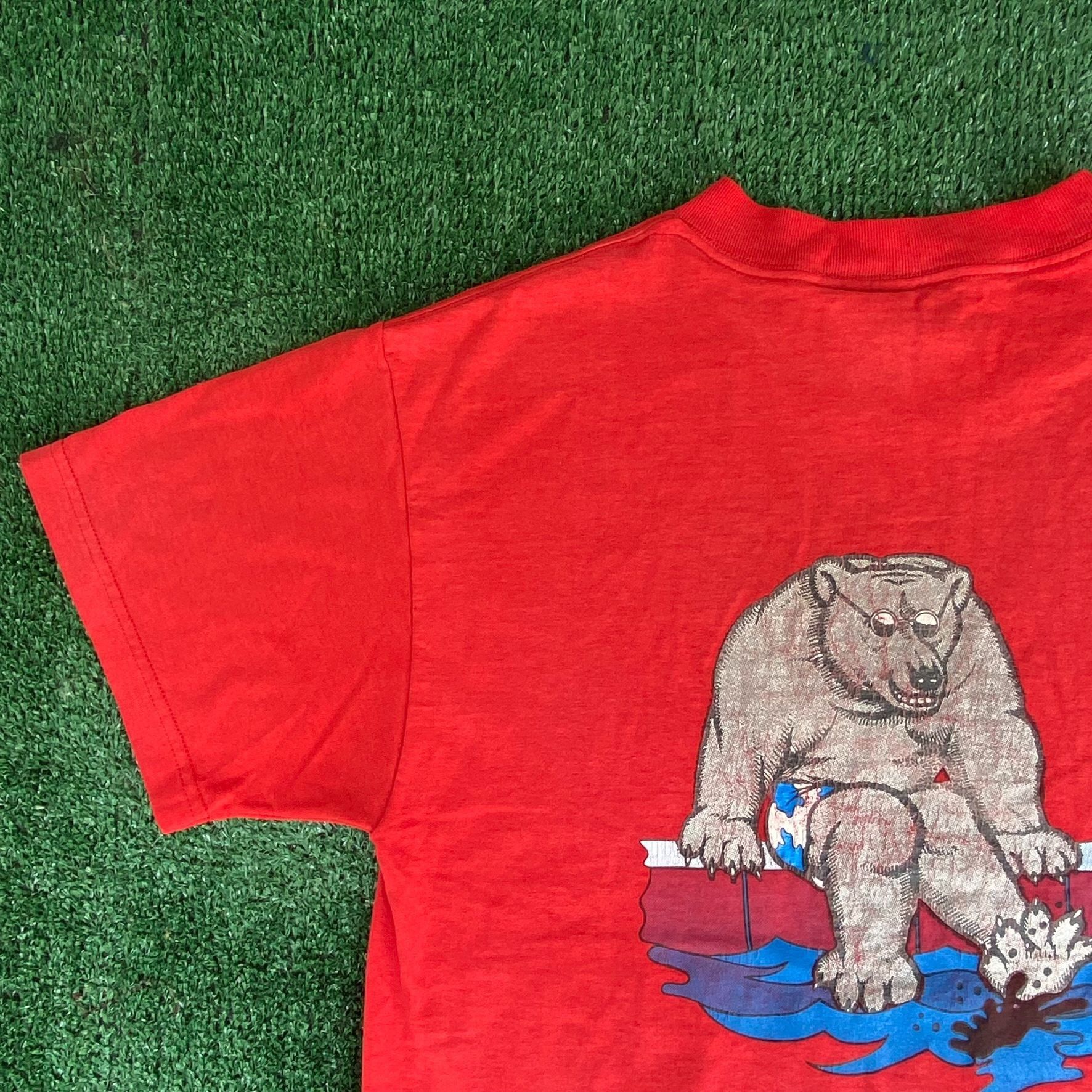 Fruit Of The Loom Vintage 90s Polar Bear Shirt Grunge Nature Animal Humor Tee Size US M / EU 48-50 / 2 - 2 Thumbnail