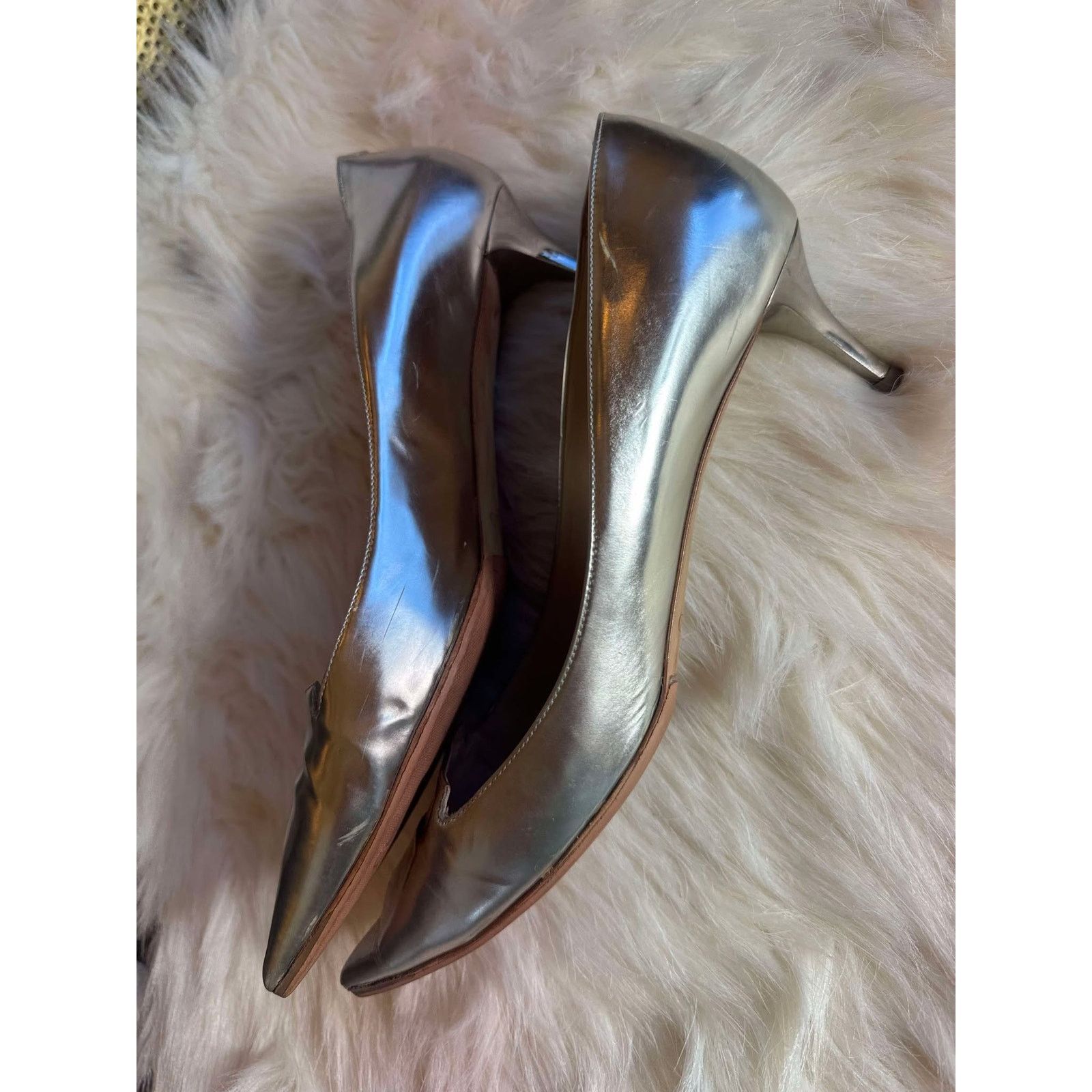 Jimmy Choo Jimmy Choo Silver Kitten Heels – Durable w/Protectors Size US 9 / IT 39 - 2 Thumbnail