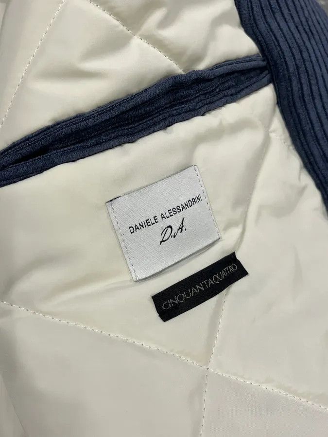 Daniele Alessandrini 2000s Daniele Alessandrini Blue & Cream Velvet Hooded Jacket Size US L / EU 52-54 / 3 - 9 Thumbnail