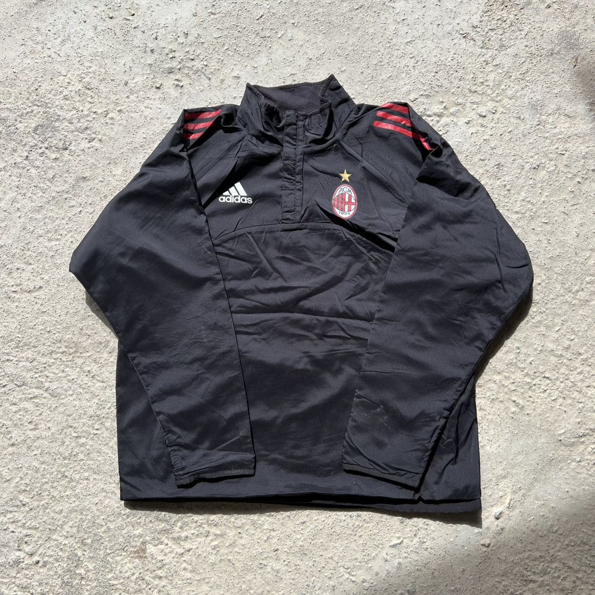 Adidas Vintage Adidas AC Milan Reversible Fleece / Nylon Jacket Size US L / EU 52-54 / 3 - 4 Thumbnail