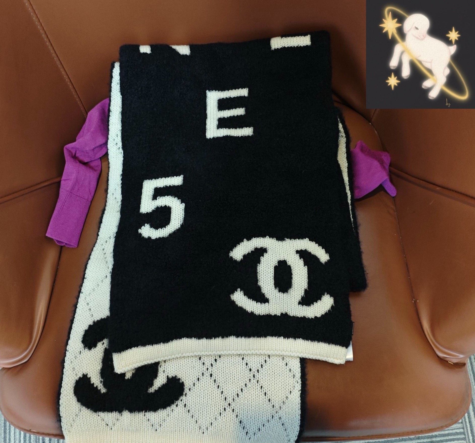Chanel Chanel Black Scarf 30 Men Size ONE SIZE - 1 Thumbnail