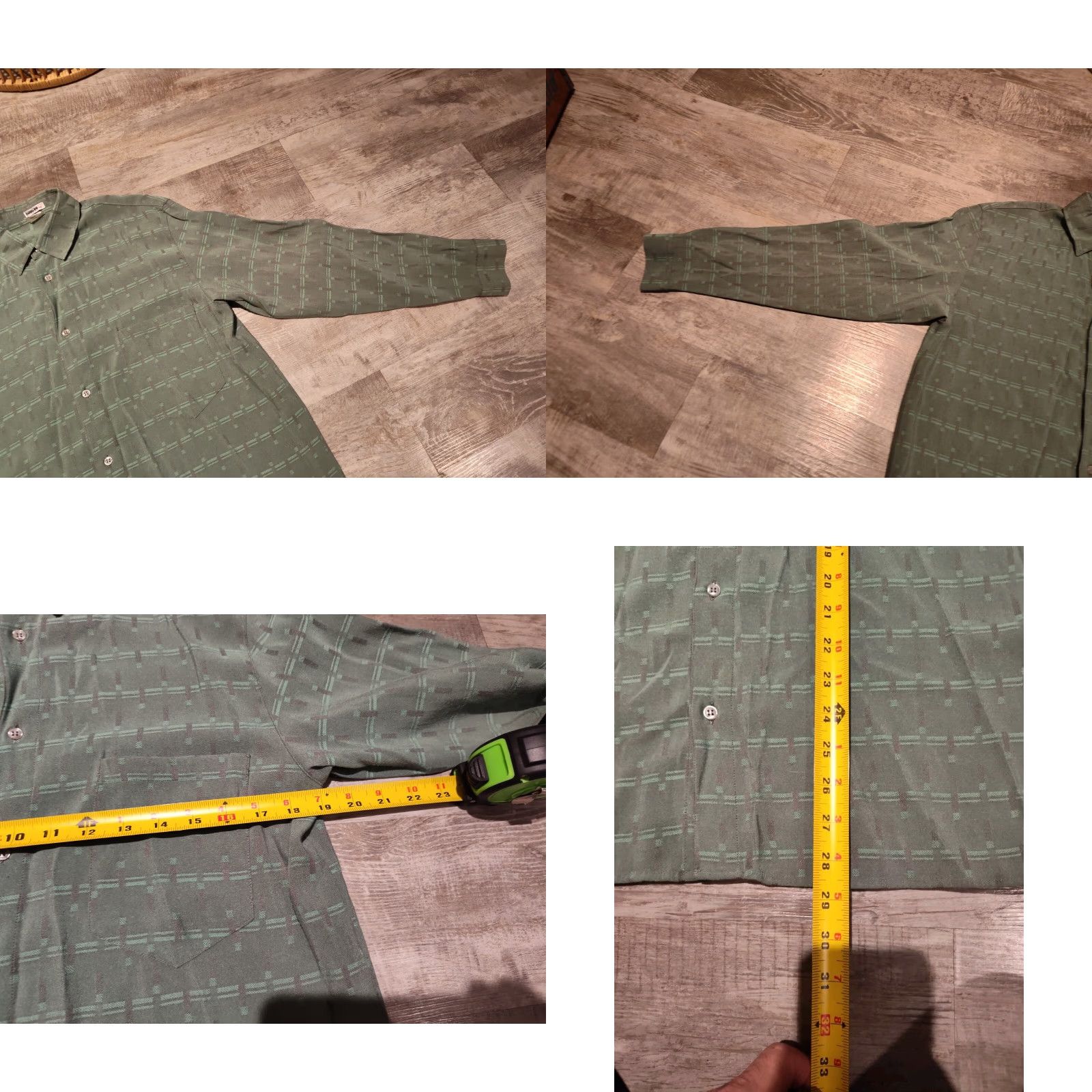 Vintage Vintage Shang-hai Men's Button Up Shirt Rayon Made In Italy Green Size L Size US L / EU 52-54 / 3 - 8 Thumbnail