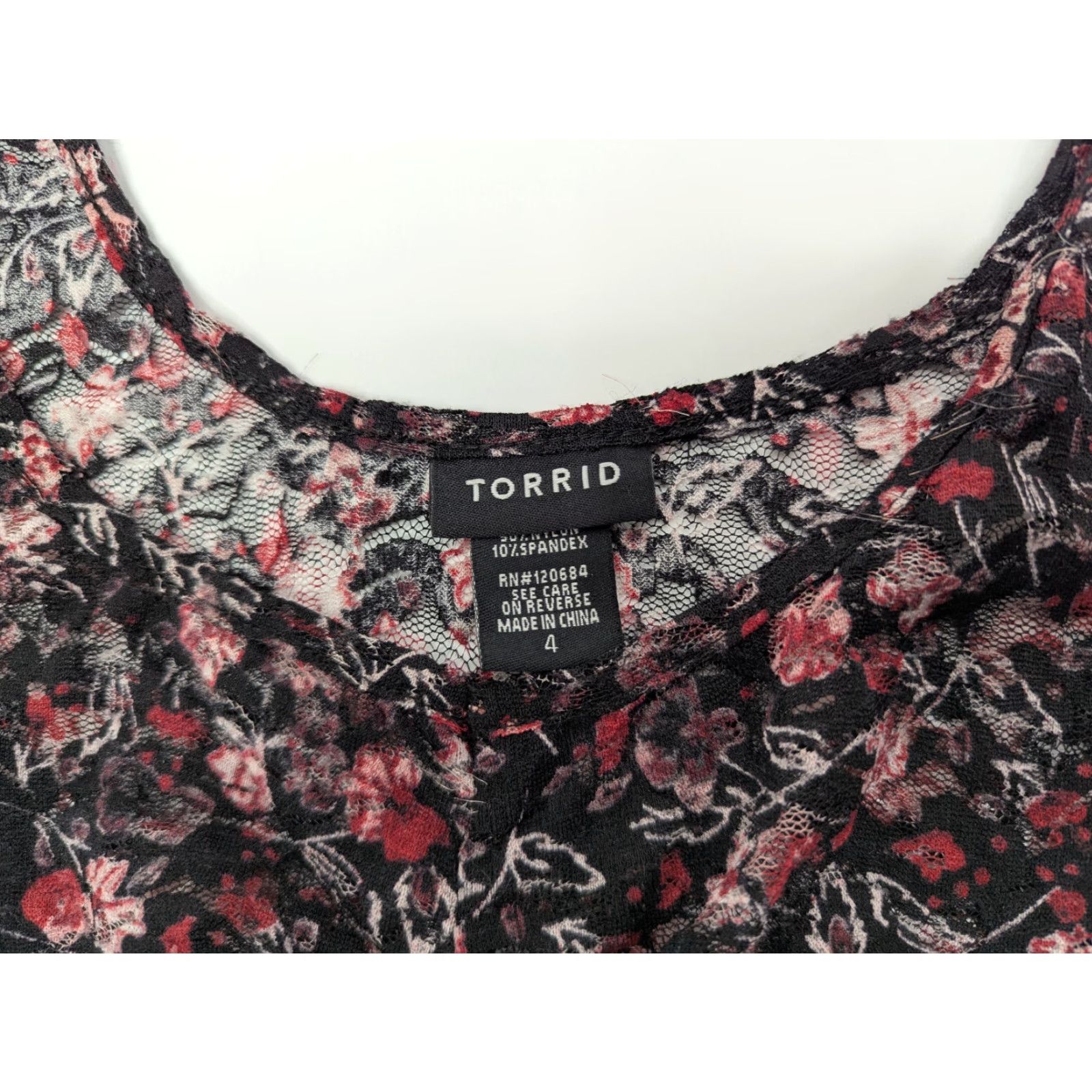 Torrid Torrid Blouse Black Pink Rose Floral Lace Peplum Top Size 4X Plus Sheer All Seasons Breathable Stretch Fit & Flare Women Womens Size XXL / US 16-18 / IT 52-54 - 5 Thumbnail