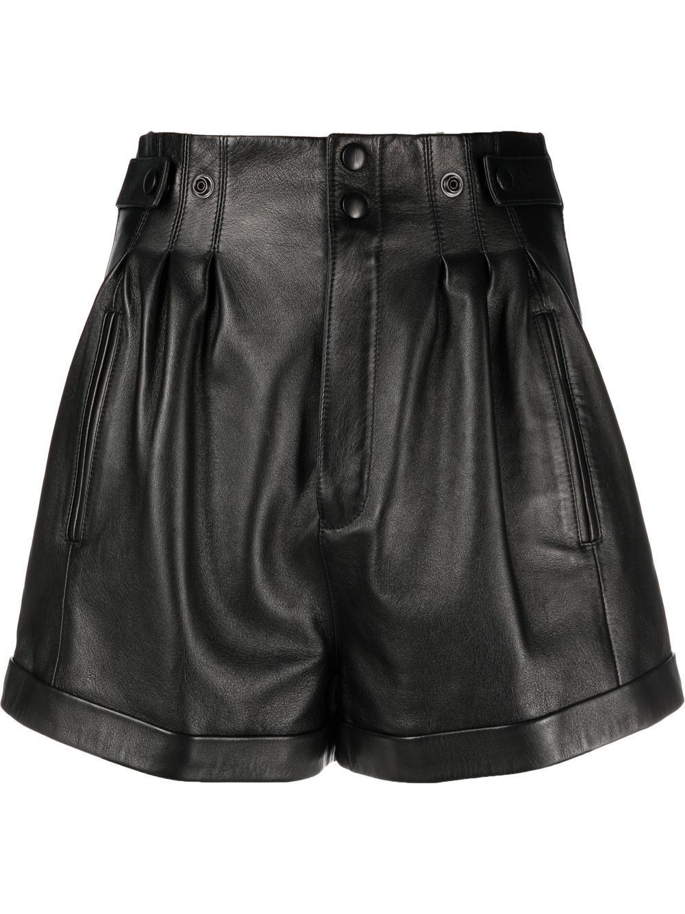 Saint Laurent Paris o1b1hav110325 High-Waisted Shorts in Lambskin in Black Size 28" / US 6 / IT 42 - 1 Preview