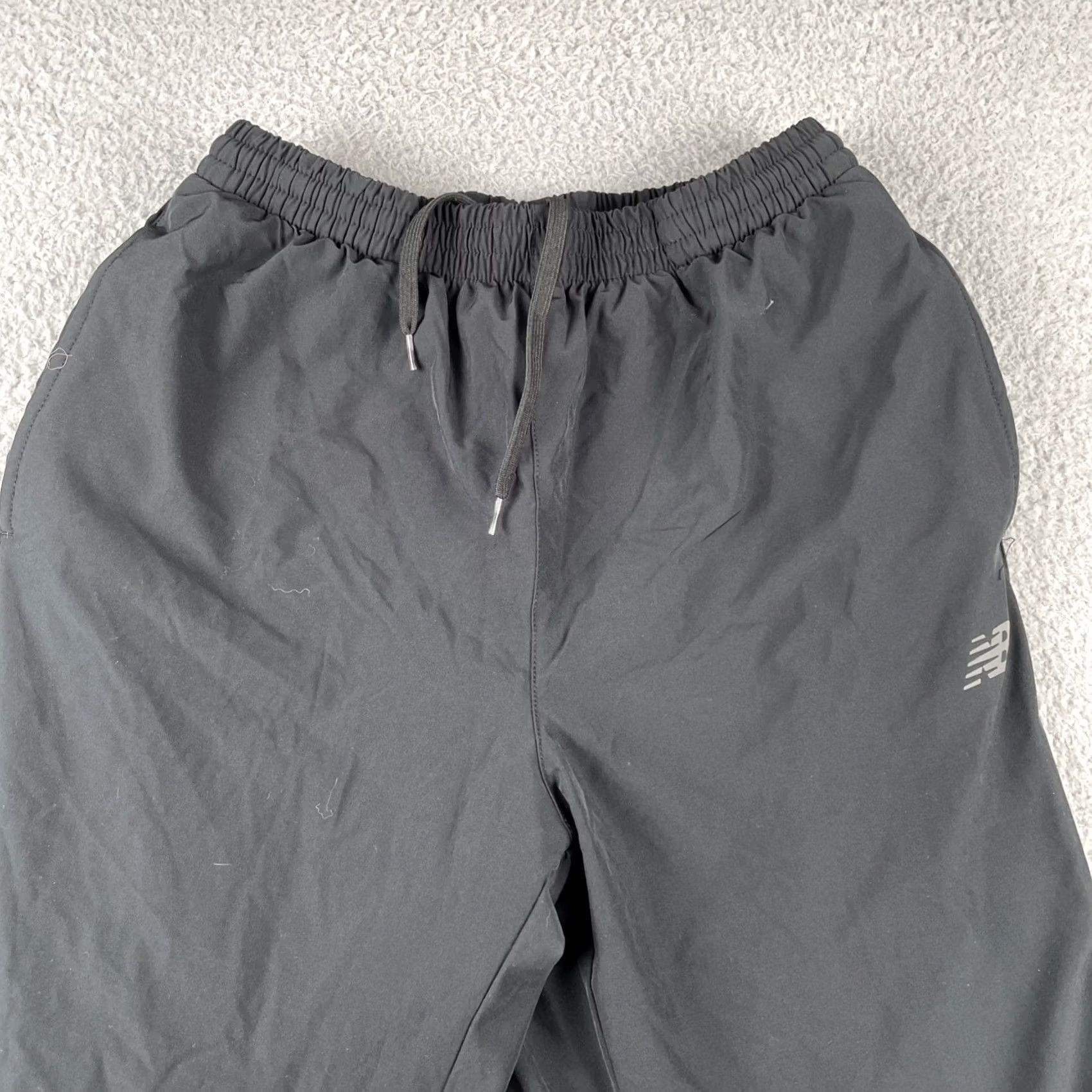 New Balance New Balance Mens Large Black Fleece Lined Jogger Pants Ankle Zip EUC Athletic Sports Mens L Size US 33 - 2 Thumbnail
