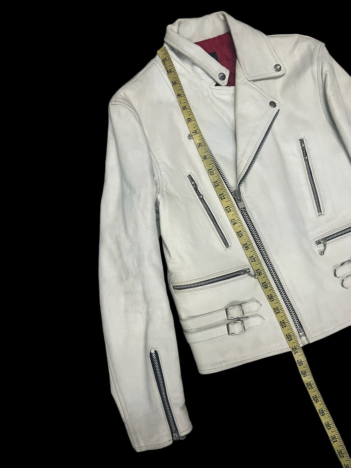 Genuine Leather Vintage Horn Works by Kakuishi Double Collar Leather Jacket Size US S / EU 44-46 / 1 - 15 Thumbnail