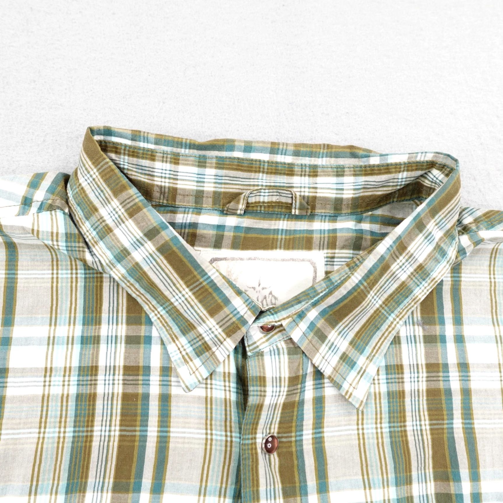 Prana Prana Shirt Mens Large Green Blue Plaid Organic Cotton Button Up Trail Hiking Size US XL / EU 56 / 4 - 2 Thumbnail