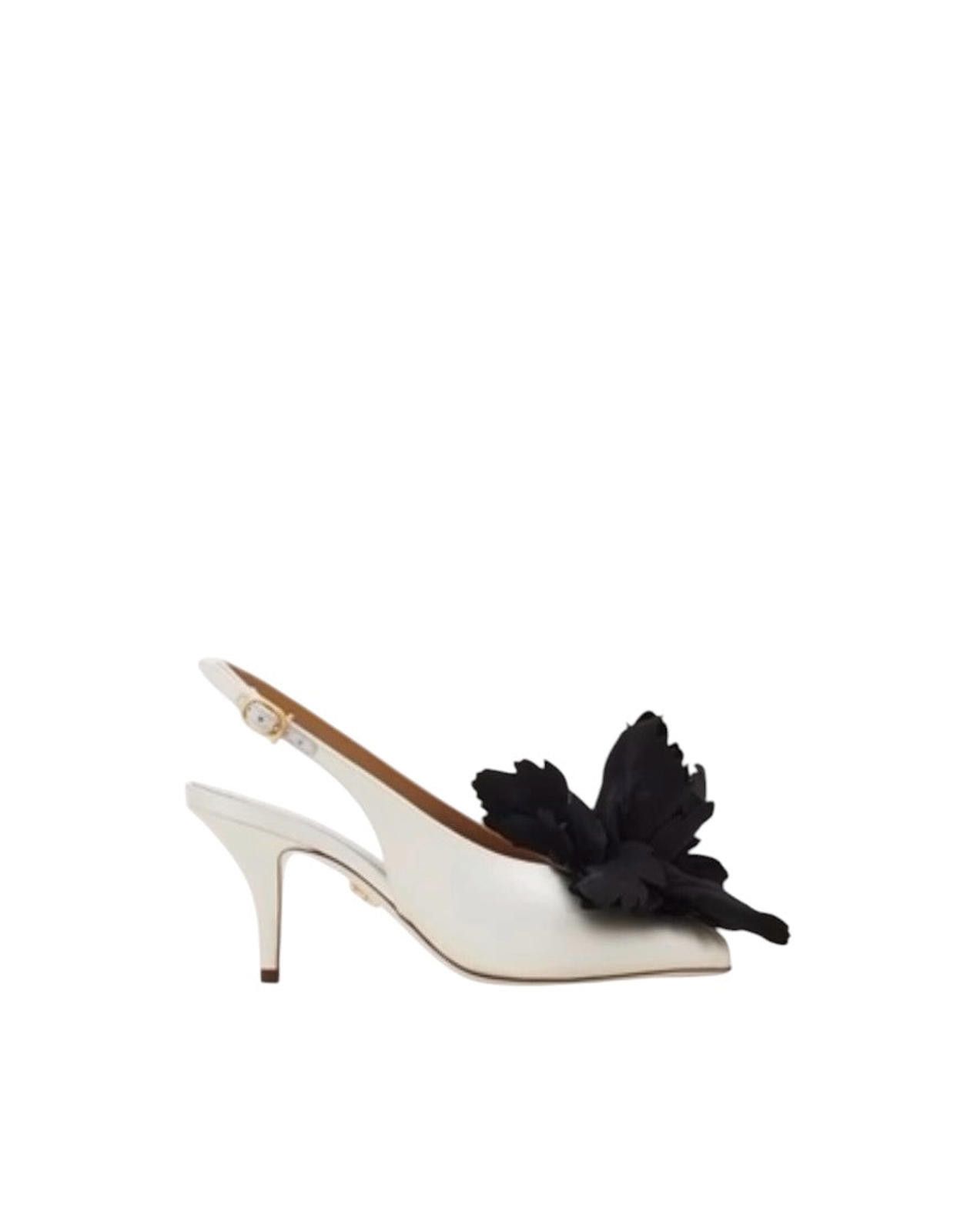 Salvatore Ferragamo Ferragamo Flower Embellished Slingback Size US 7.5 / IT 37.5 - 1 Thumbnail