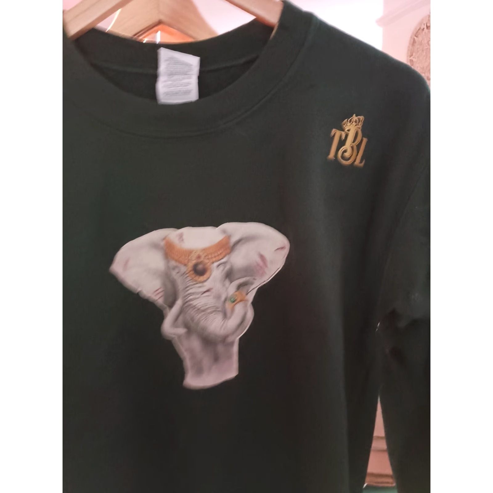 Gildan Gildan Pullover Sweater Men Sweatshirt Green Size S Africa Elephant Print On Back Christmas/Custom (No N/A) Size US S / EU 44-46 / 1 - 2 Thumbnail