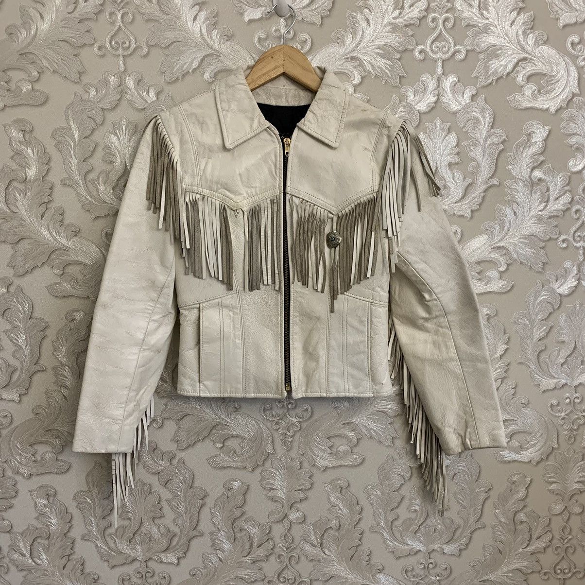 image of Cowboy Equipment x Leather Jacket Cowboy Jacket Western American Style Leather in White, Women's (S