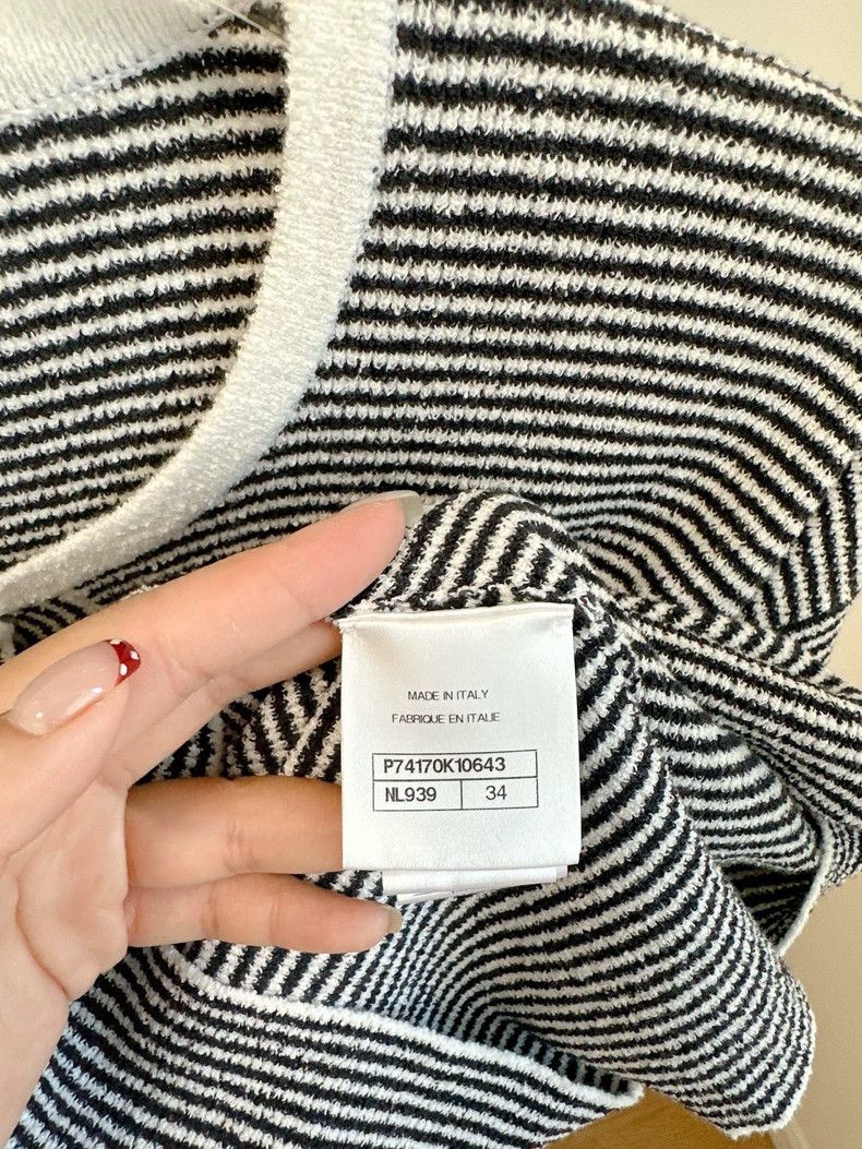 Chanel Chanel 23C black and white striped short sleeves Size XXS / US 00 / IT 34 - 4 Thumbnail
