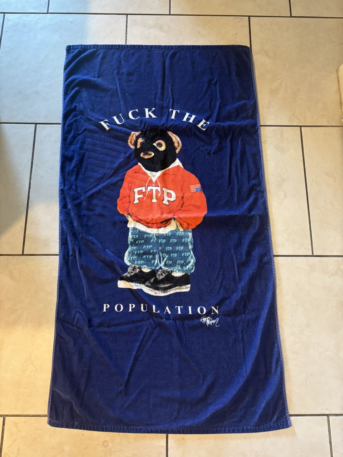 Fuck The Population FTP Bear Towel Size ONE SIZE - 1 Thumbnail