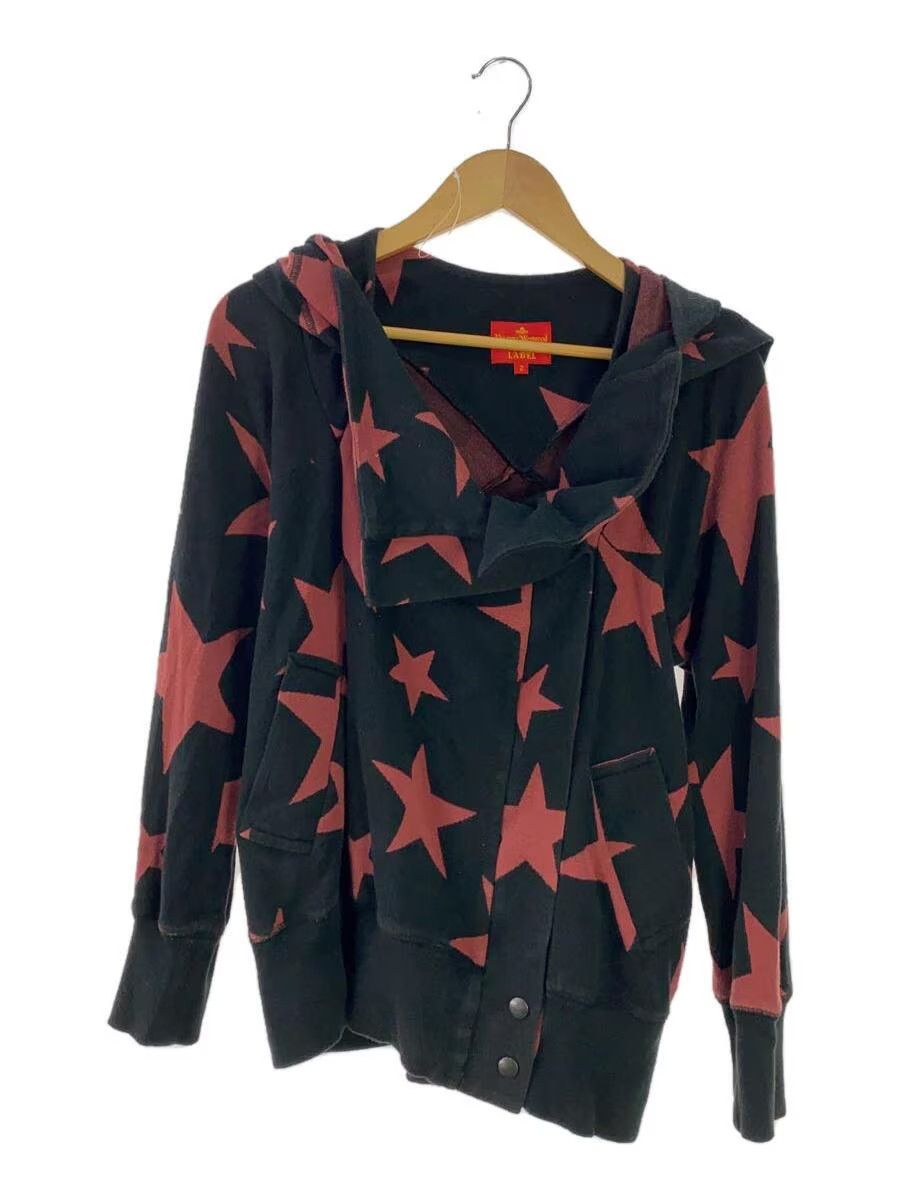 image of Vivienne Westwood Asymmetrical Star Hoodie in Black, Women's (Size Medium)
