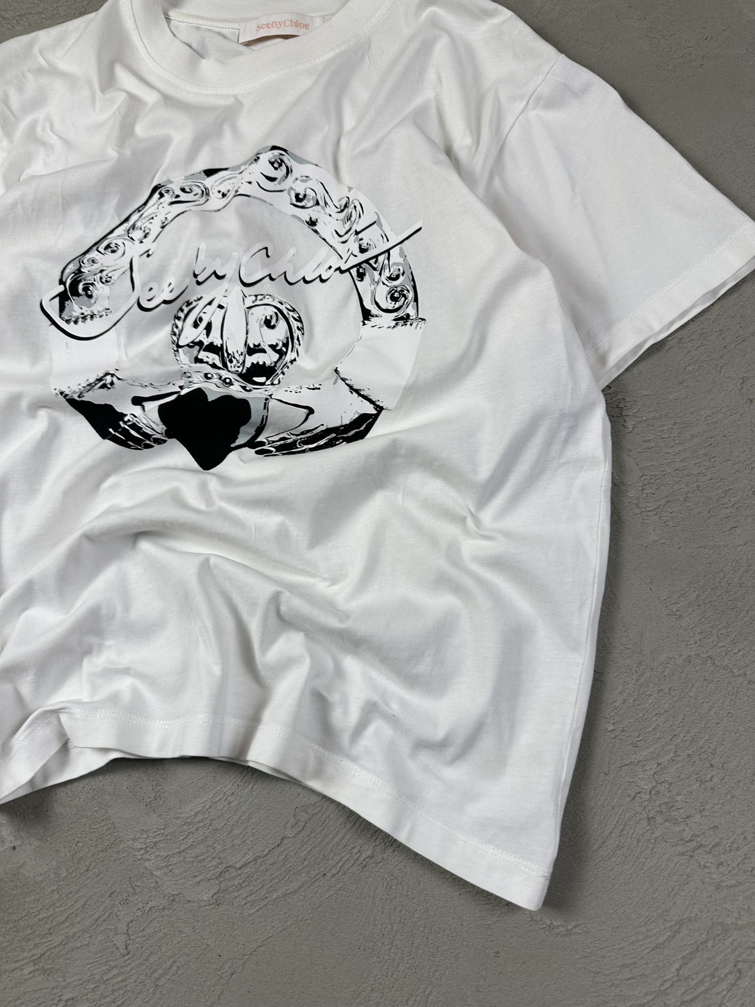 Designer × See by Chloe See by Chloe Graphic Logo T-shirt Size S / US 4 / IT 40 - 7 Thumbnail