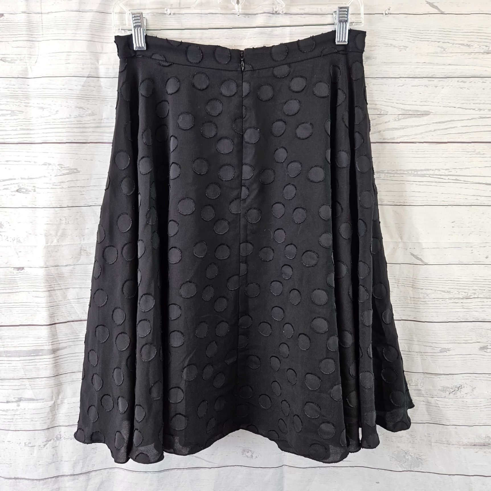Ann Taylor Ann Taylor Womens Skirt Sz 2 Black Polka Dot Zips Polyester Size 26" / US 2 / IT 38 - 3 Thumbnail