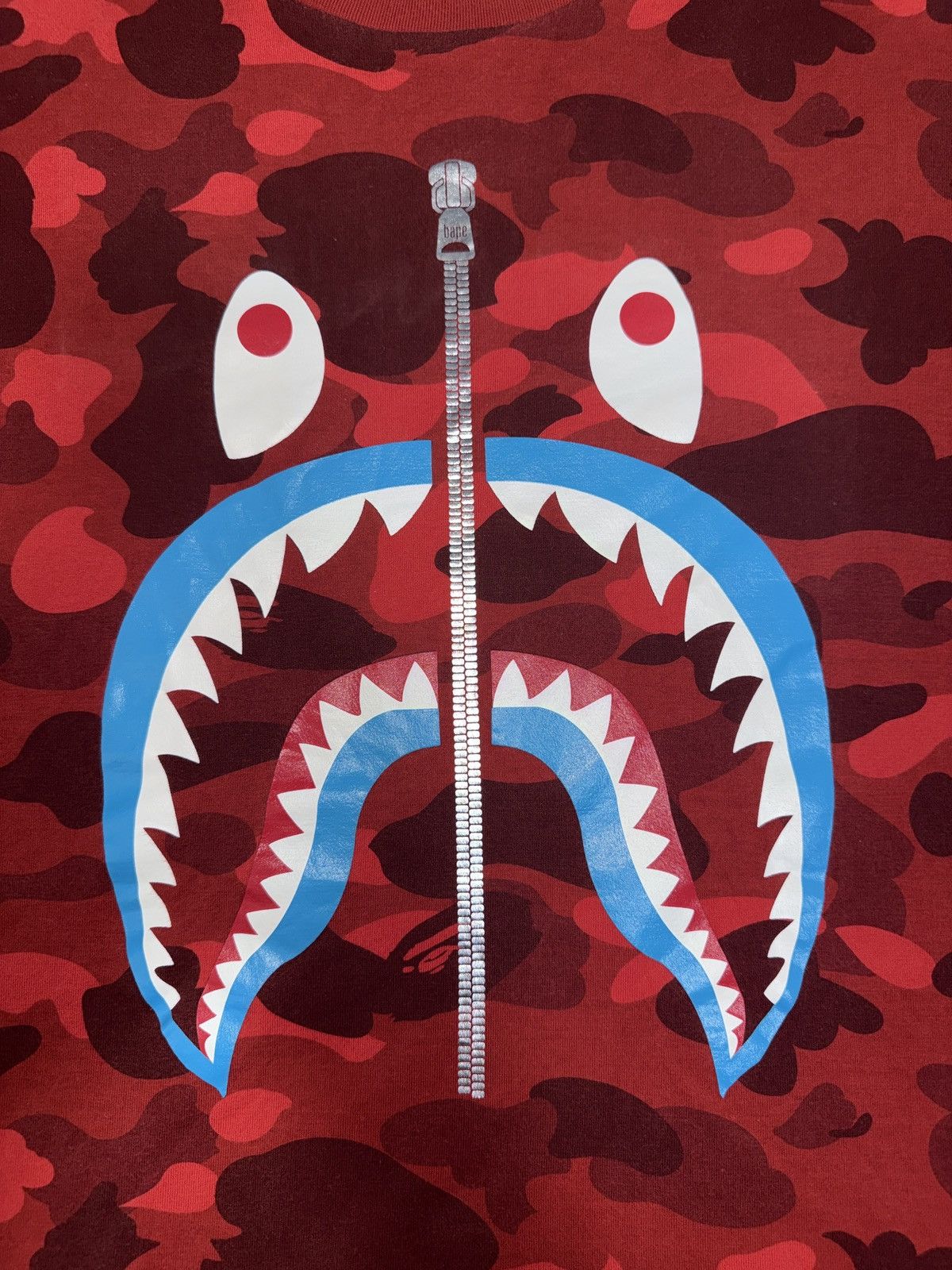 Red Camo Bape Shark Tee