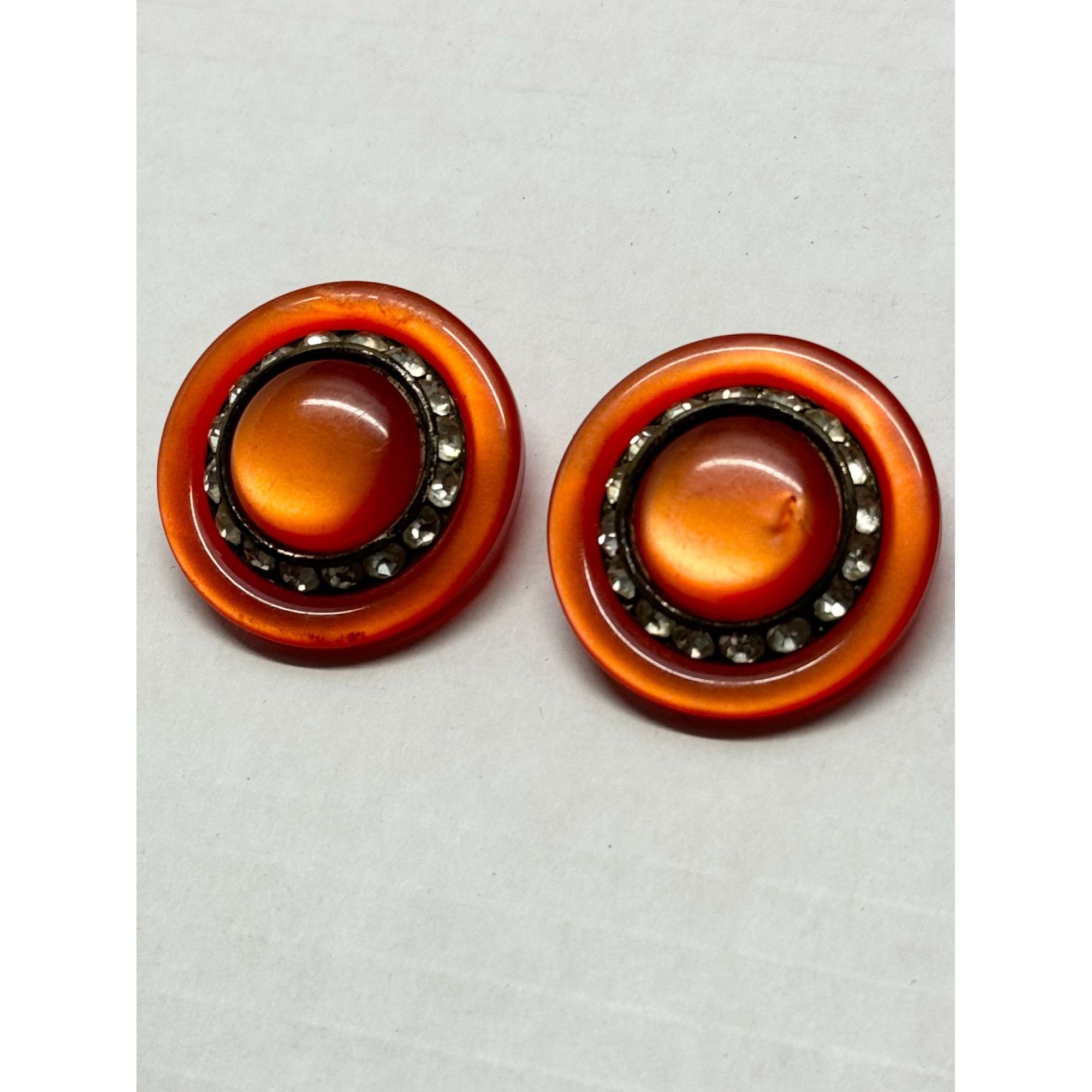 Vintage Vintage red plastic lucite rhinestone earrings Size ONE SIZE - 2 Thumbnail
