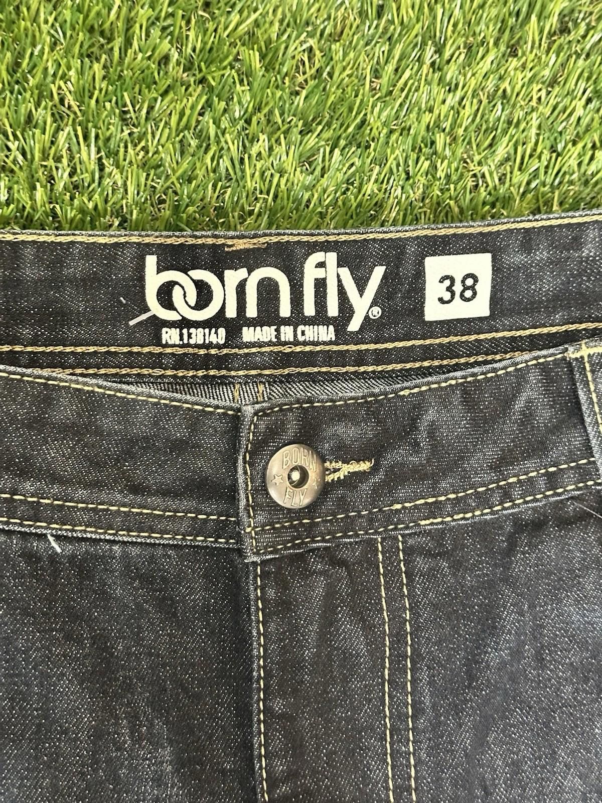 Born Fly Born Fly Jeans Mens Size 38×32 Distressed Embroidered Blue Size US 38 / EU 54 - 2 Thumbnail
