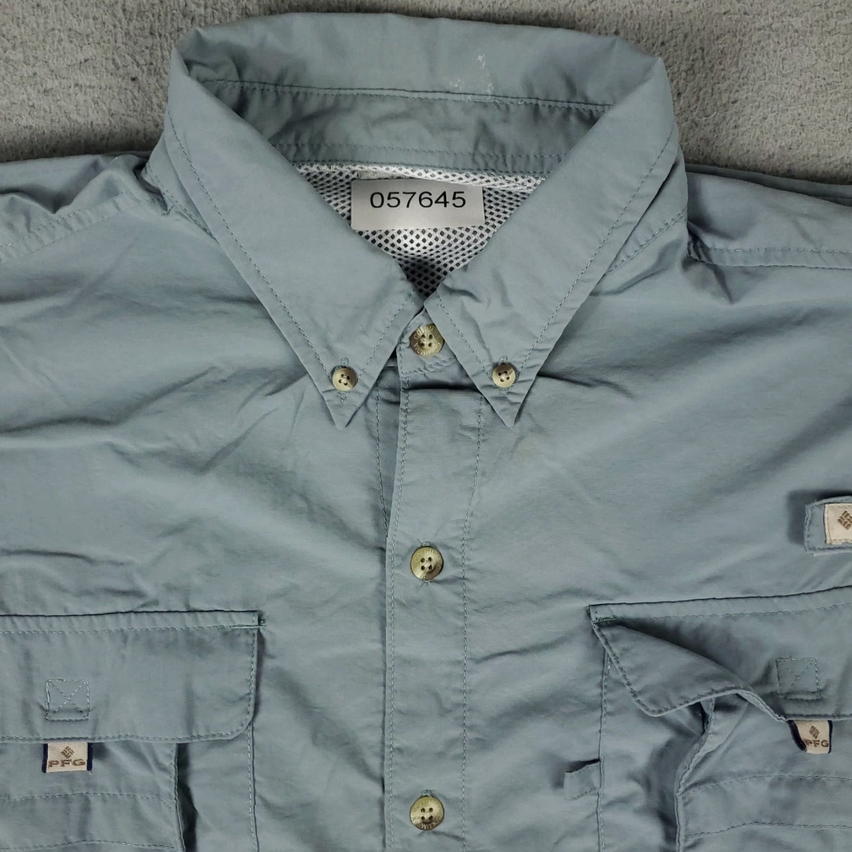 Vintage Columbia Shirt Mens XL Blue Nylon Vented Fishing Button Up Long Sleeve Size US XL / EU 56 / 4 - 2 Thumbnail