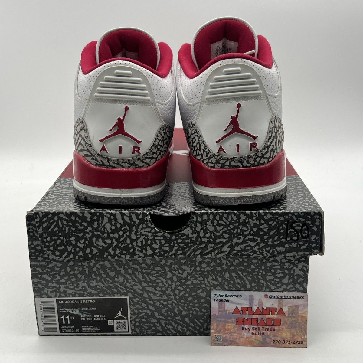 Jordan Brand Air Jordan 3 cardinal red Size US 11.5 / EU 44-45 - 3 Thumbnail