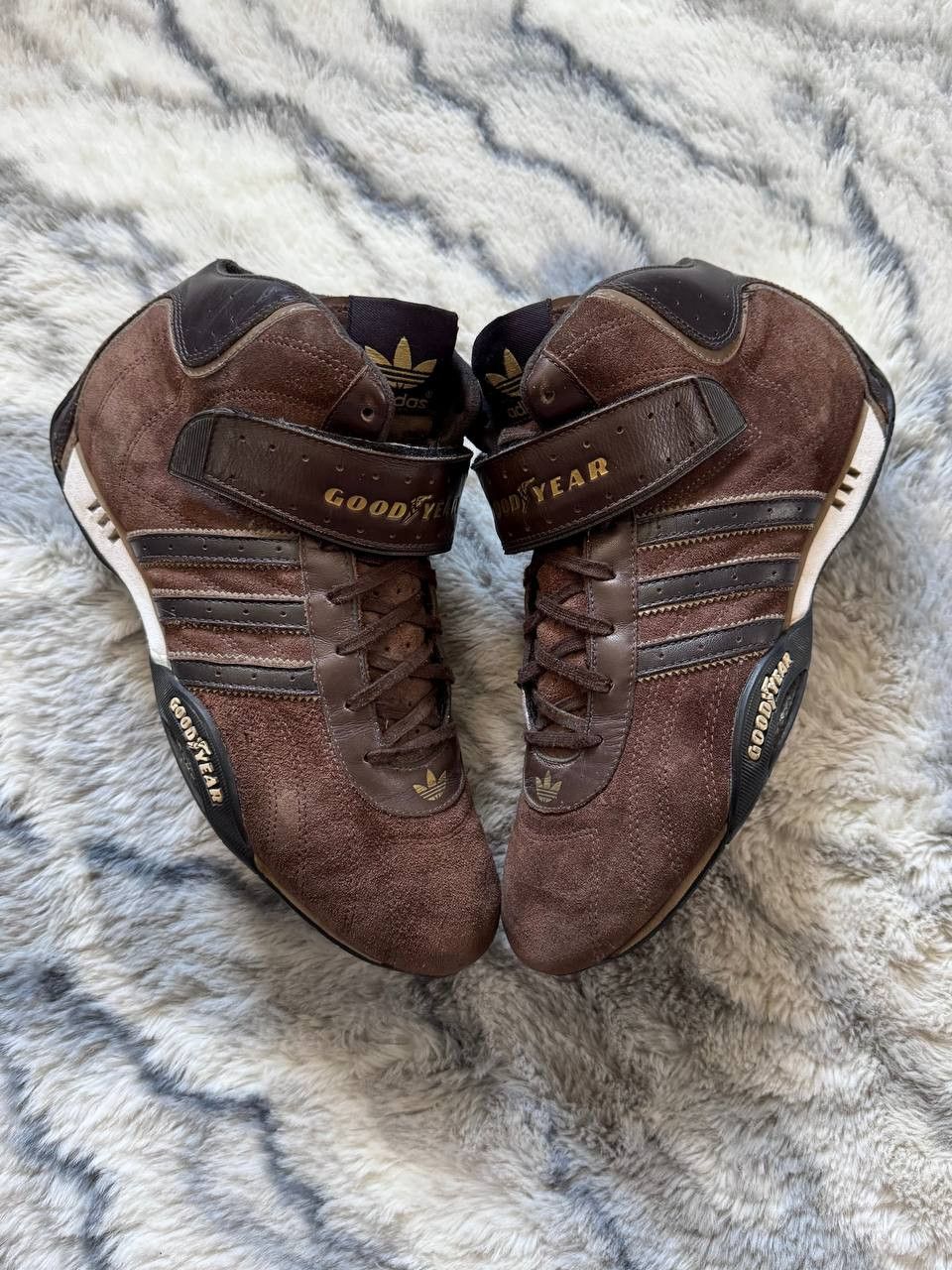 Adidas Vintage Adidas Goodyear Brown Hi-Top Sneakers RARE Size US 9 / EU 42 - 2 Thumbnail
