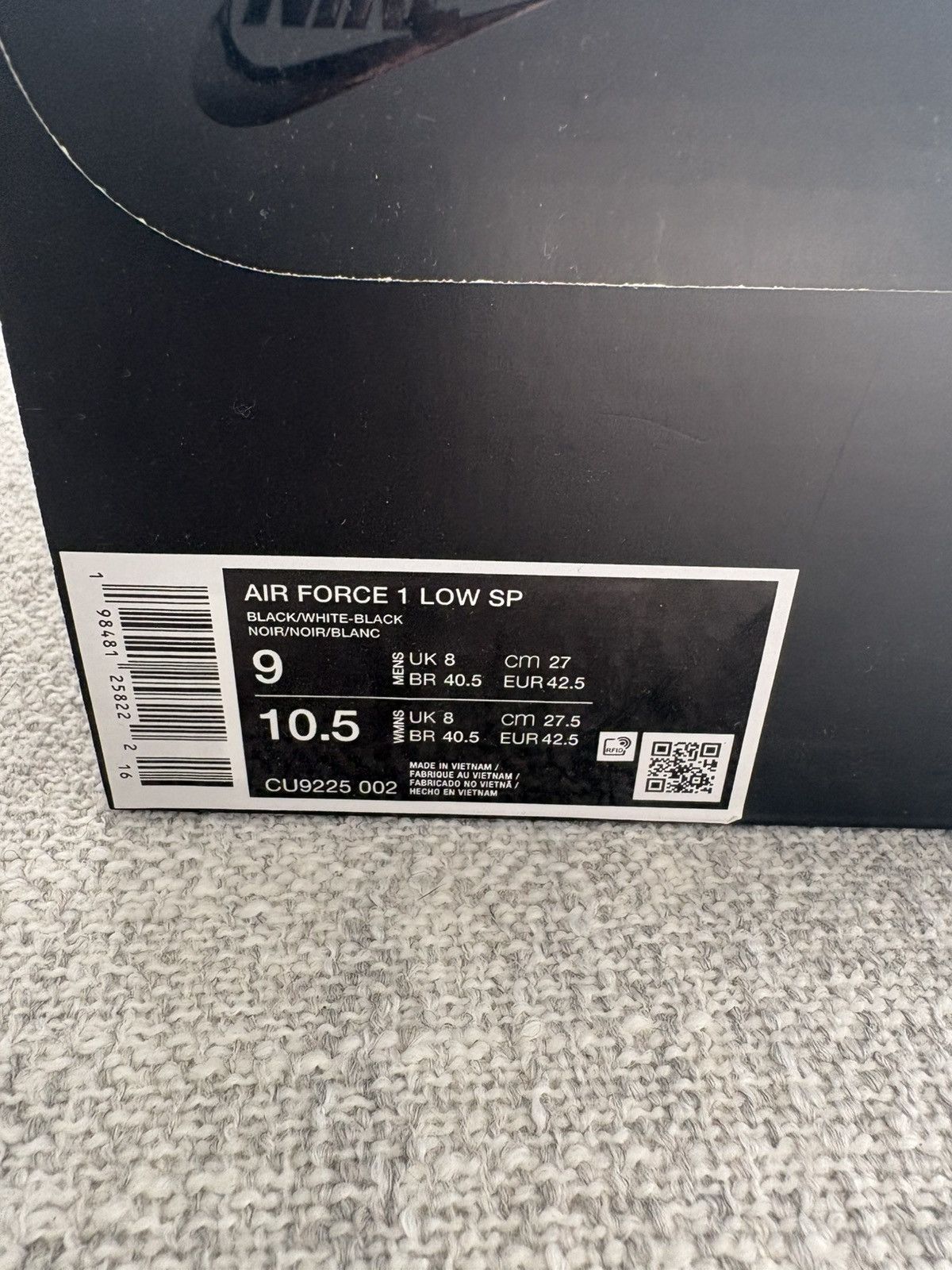 Nike × Supreme Supreme x Nike Air Force 1 ‘Box Logo-Black White’ Size US 9 / EU 42 - 9 Thumbnail