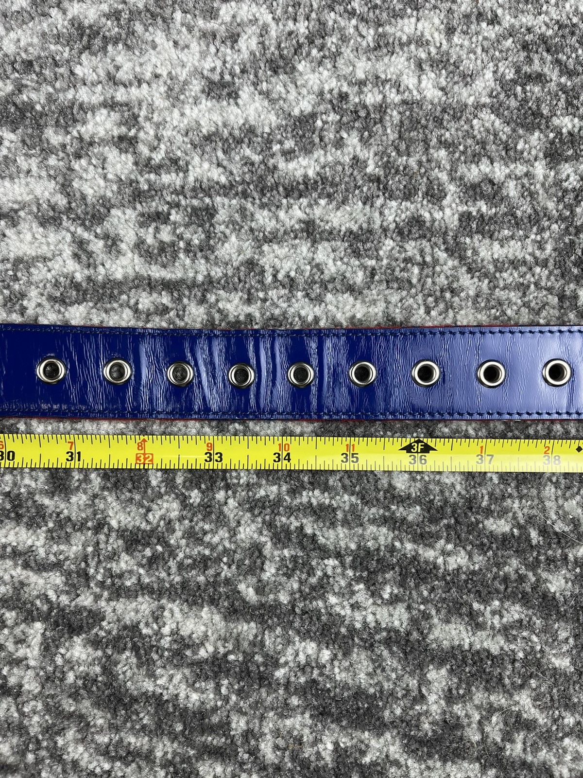 Junya Watanabe Junya Watanabe Plaid Lined Buckle Leather Belt Blue Size ONE SIZE - 7 Thumbnail