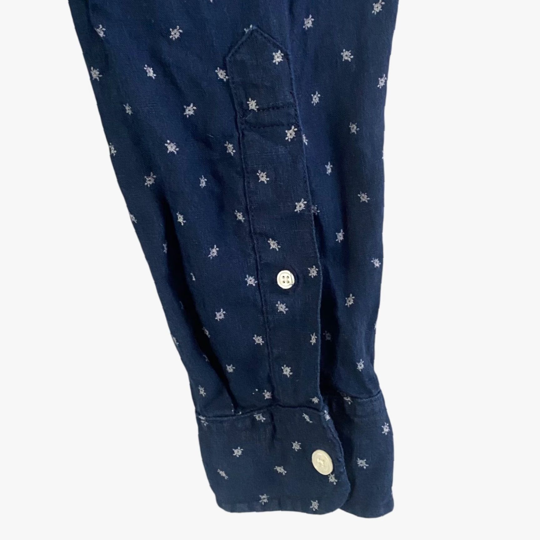 Abercrombie & Fitch Abercrombie & Fitch Button-Down Linen Shirt Navy Blue Casual Long-Sleeve Men L Size US L / EU 52-54 / 3 - 7 Thumbnail