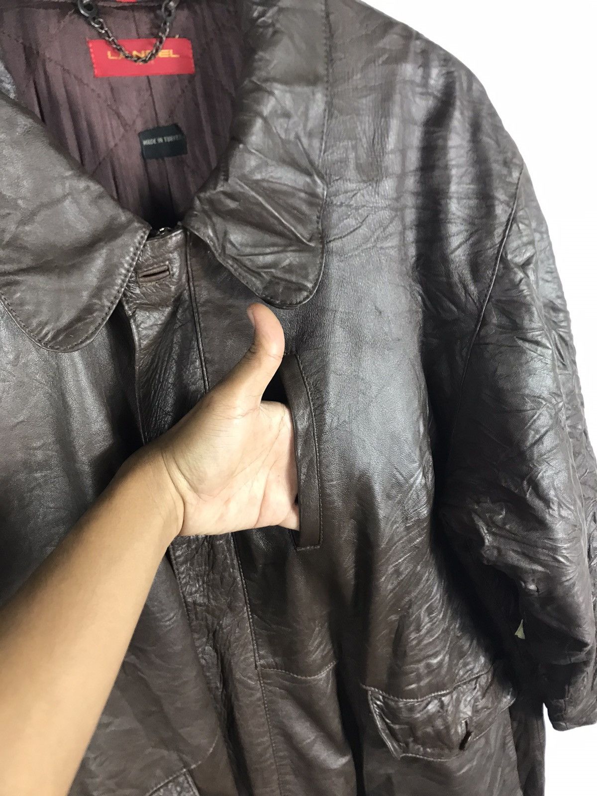 Lancel × Vintage ⚡️Vintage Lancel Paris Zipper Dark Brown Leather Jacket Size US M / EU 48-50 / 2 - 8 Thumbnail