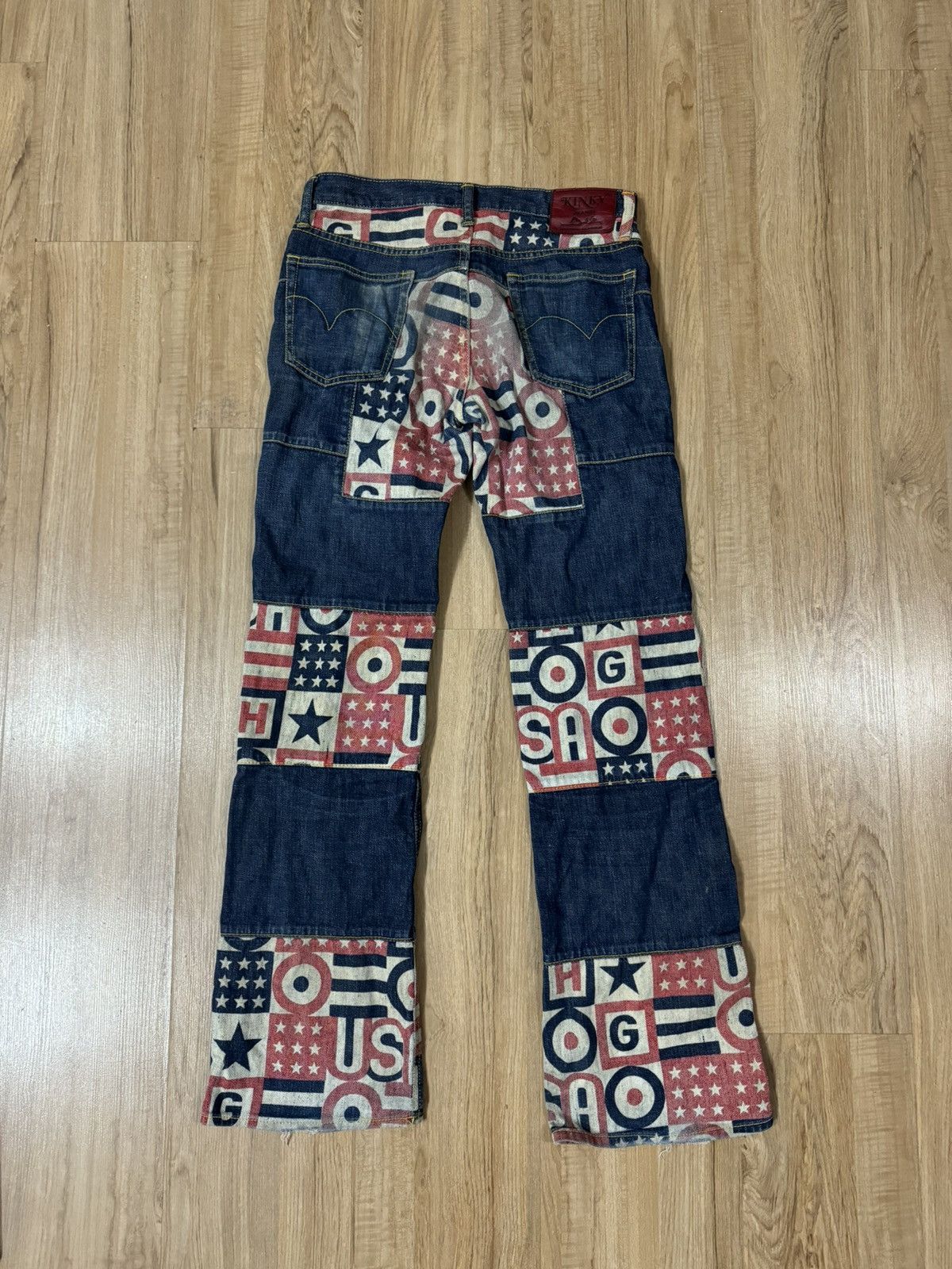 Hysteric Glamour HYSTERIC GLAMOUR PATCHWORKS HAGI US BANNER JEANS Size 29" - 8 Thumbnail