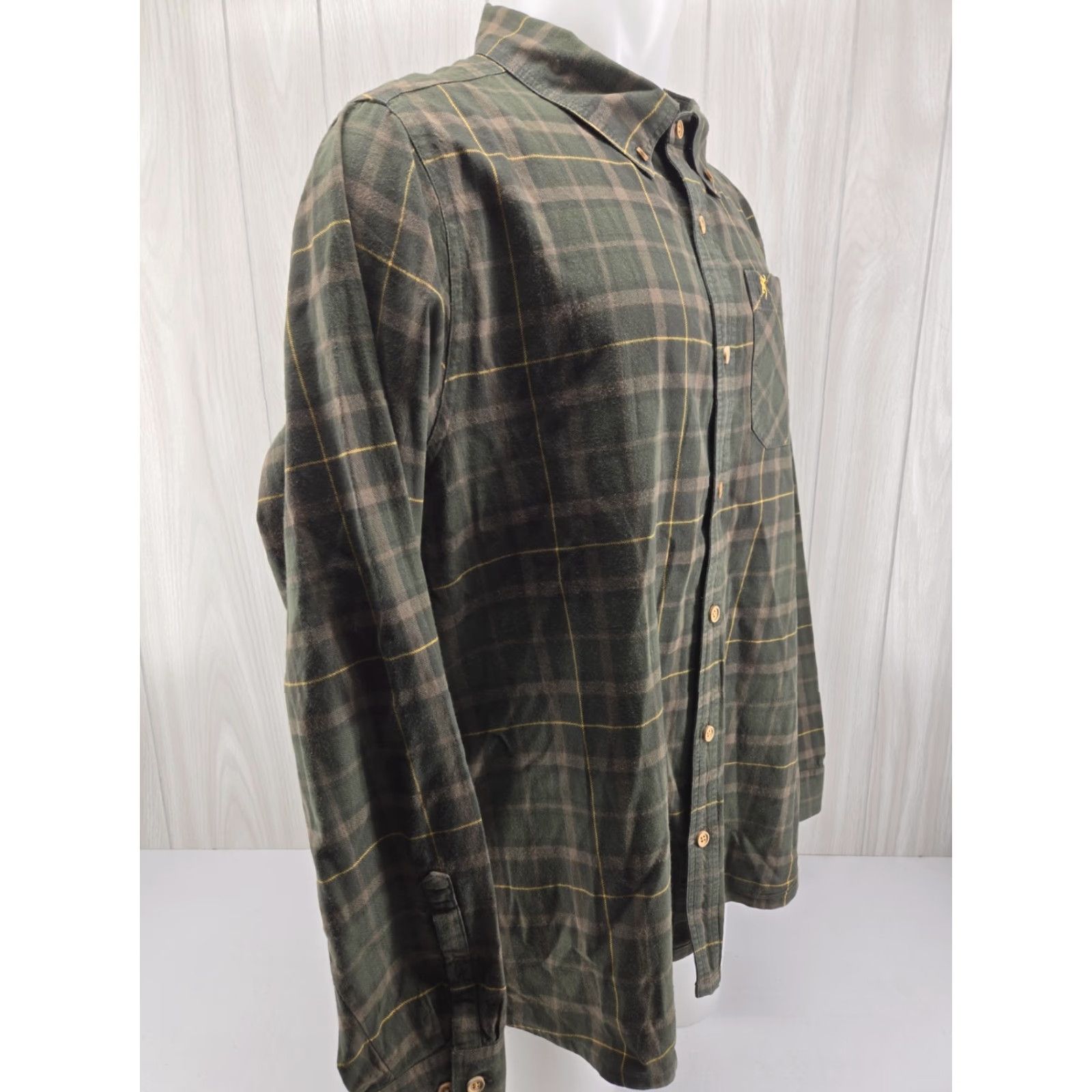 Vintage Browning Hunting Shirt Button-Down Plaid Green XL Mens Button Up Collared Long Sleeve Size US XL / EU 56 / 4 - 6 Thumbnail