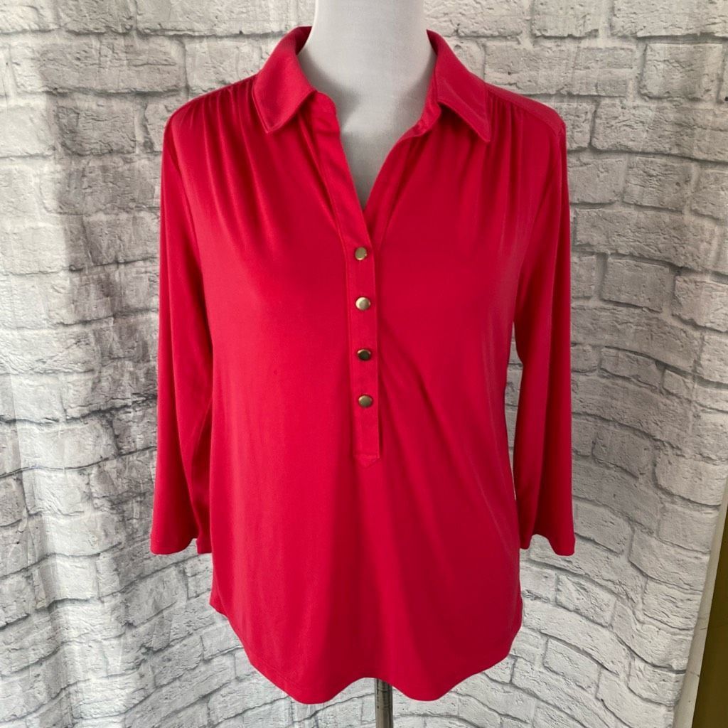 Other Premise women L quarter button collared blouse Size L / US 10 / IT 46 - 1 Thumbnail