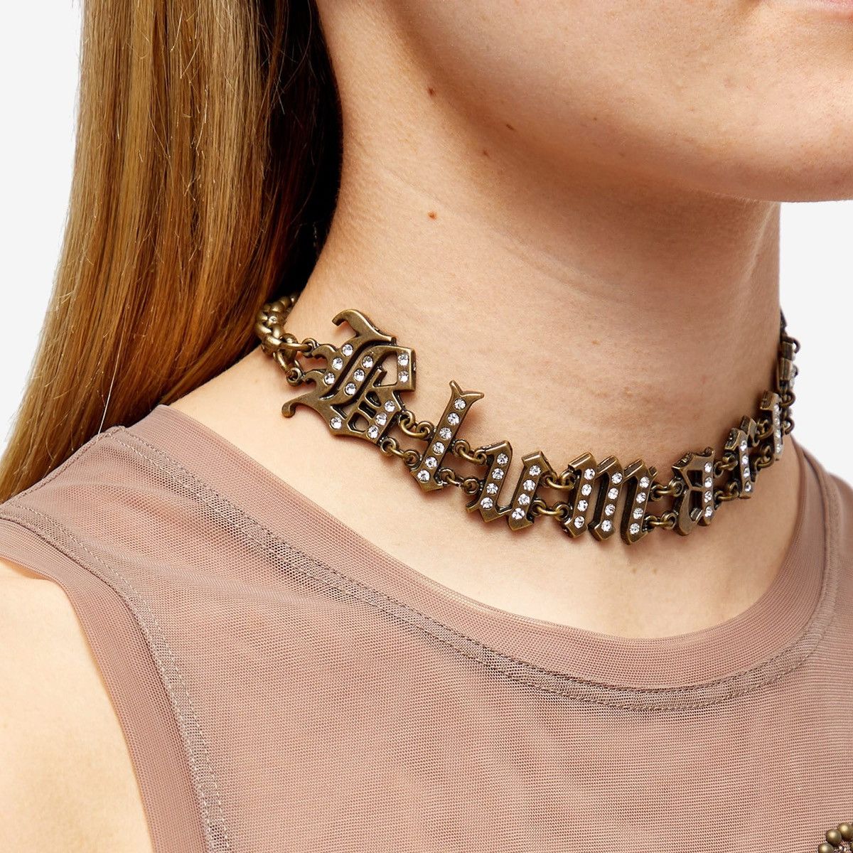 Blumarine Blumarine Logo embellished choker necklace Size ONE SIZE - 8 Thumbnail