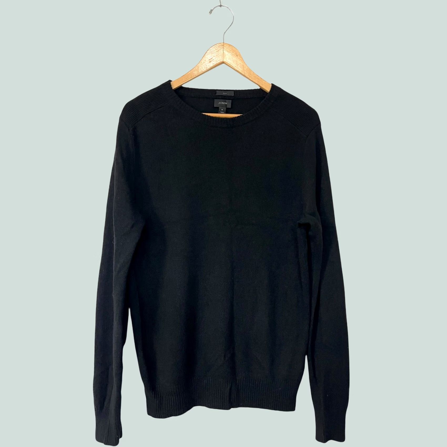 J.Crew J. Crew Sweater Mens Small Slim Merino Wool Black Crewneck Pullover Elbow Patch Shirt Boys Womens? Size US S / EU 44-46 / 1 - 1 Thumbnail