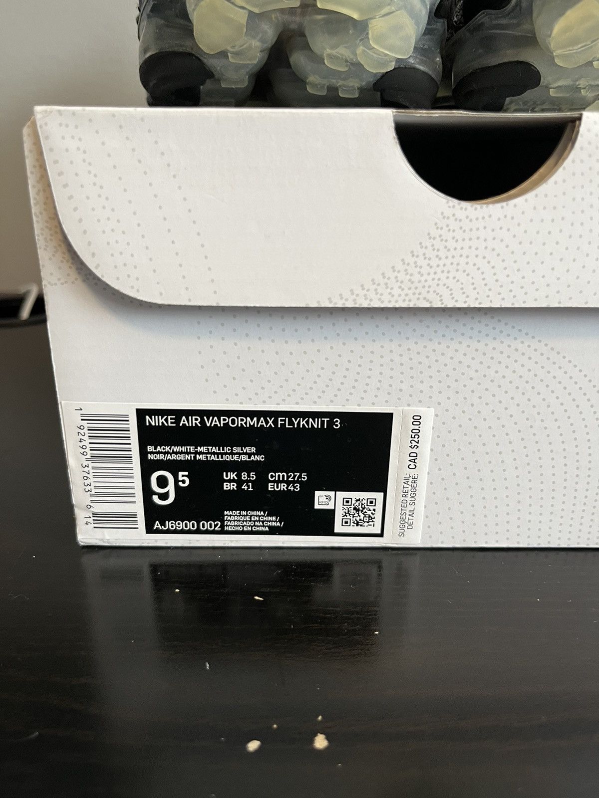 Nike Nike VaporMax Flyknit 3 Oreo Size US 9.5 / EU 42-43 - 9 Thumbnail