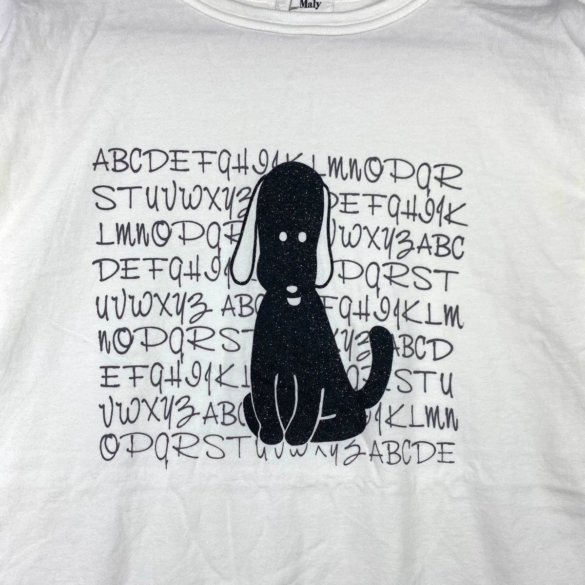 Vintage Vintage 90’ BLACK DOG ALPHABET Illustration Tee Shirt Top Size L / US 10 / IT 46 - 3 Thumbnail
