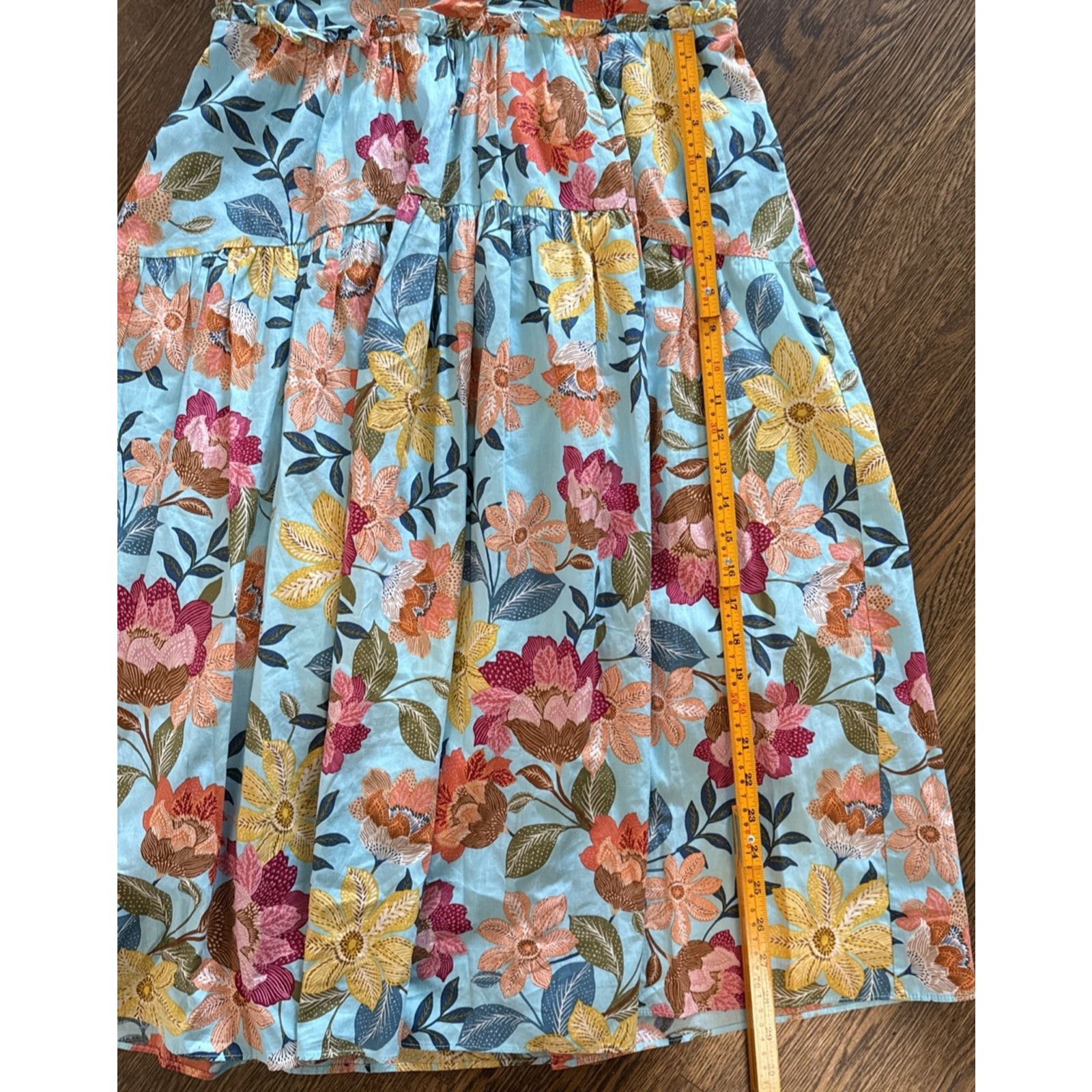 Vince Camuto Vince Camuto Dress 12 Blue Floral Halter Fit Flare Lined Size XL / US 12-14 / IT 48-50 - 6 Thumbnail