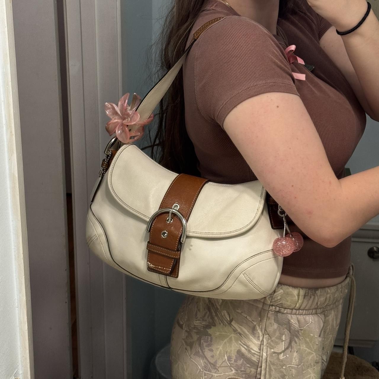 Coach Y2K Coach White Leather & Brown Large Soho Size ONE SIZE - 8 Thumbnail