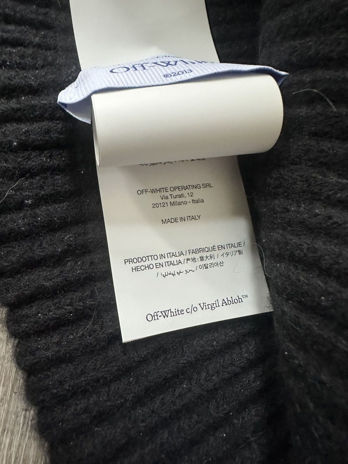 Off-White Off White Black Beanie Cashmere Wool Spellout Size ONE SIZE - 4 Thumbnail