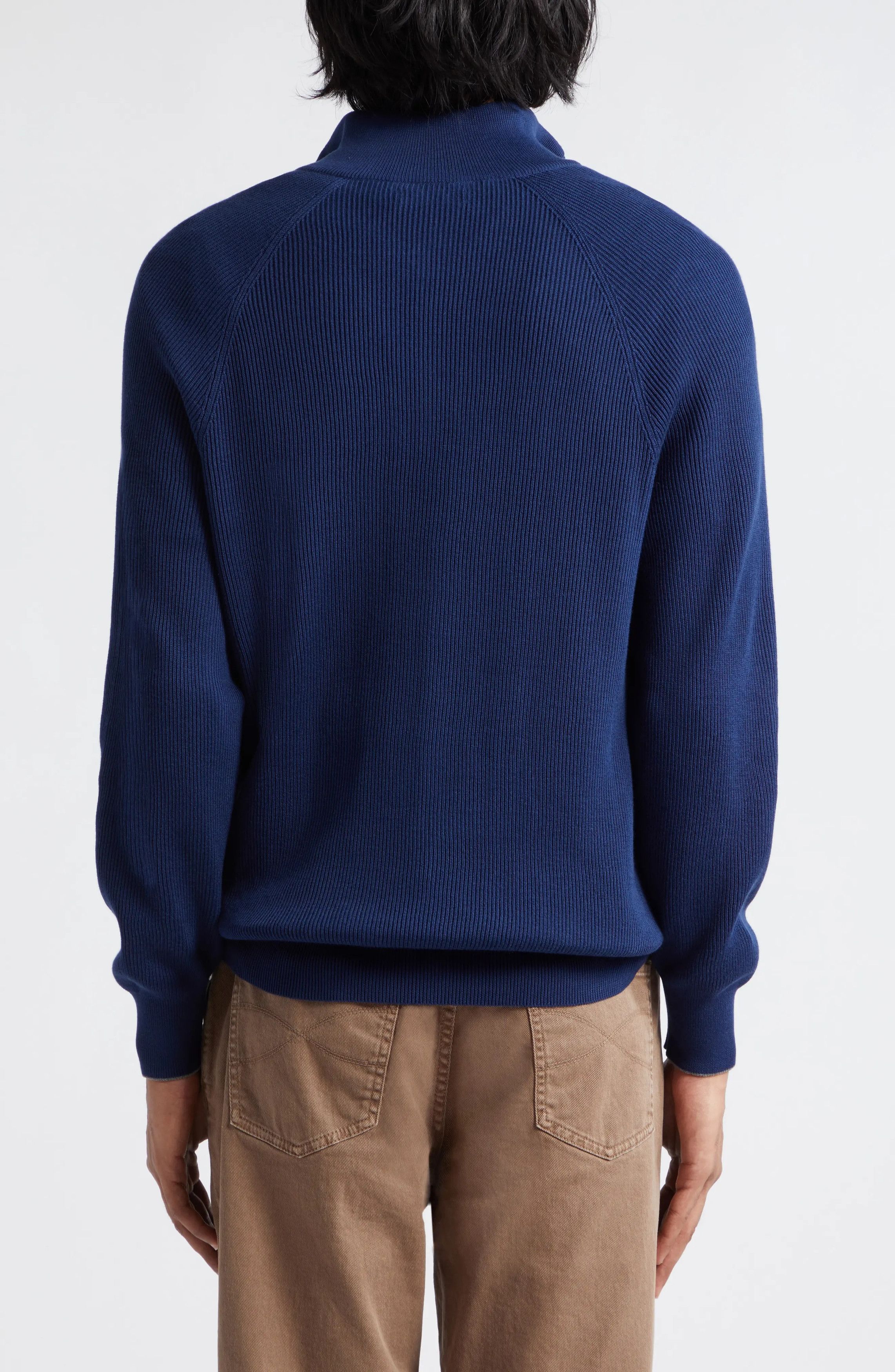 Brunello Cucinelli o1w1db10425 Cashmere Sweatshirt in Navy Size US XL / EU 56 / 4 - 5 Thumbnail