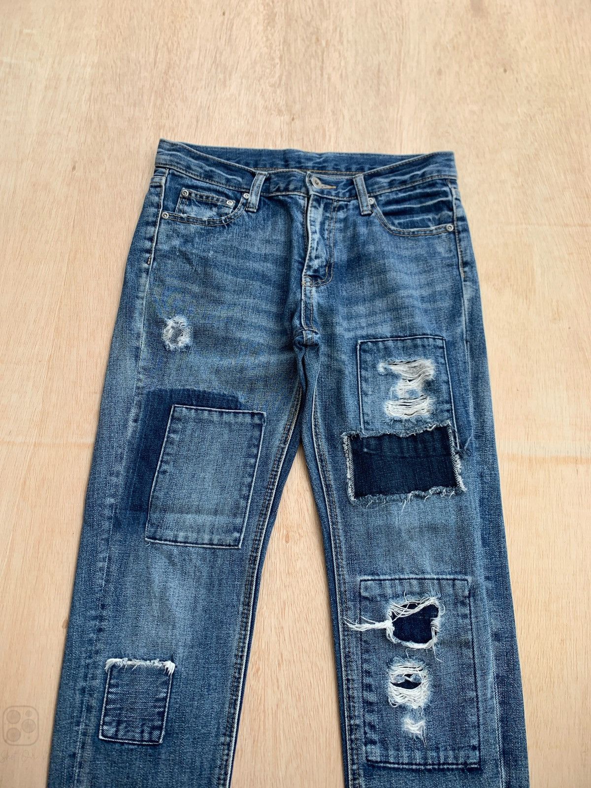 If Six Was Nine × Japanese Brand Distressed Denim Ozoc Patchwork Jeans Size US 30 / EU 46 - 2 Thumbnail