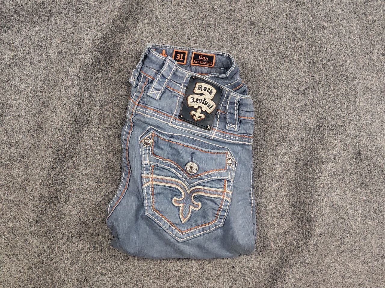Rock Revival Vintage Rock Revival Embroidered Logo Faded denim Jeans Y2K Size US 31 - 1 Thumbnail