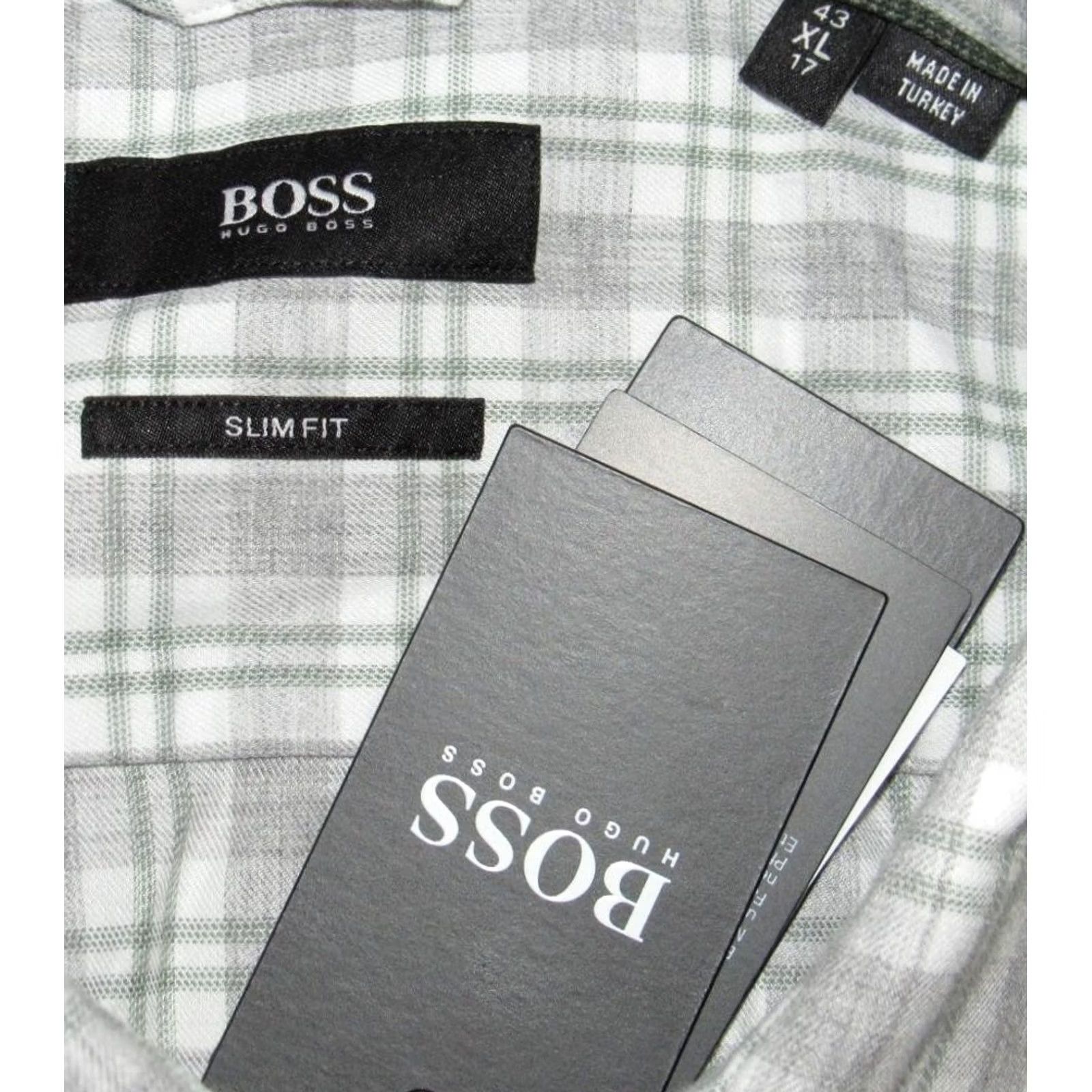 Hugo Boss HUGO BOSS Grey Plaid Long Sleeve Button Down Shirt 43-17 NWT Men XL? Size US XL / EU 56 / 4 - 3 Thumbnail