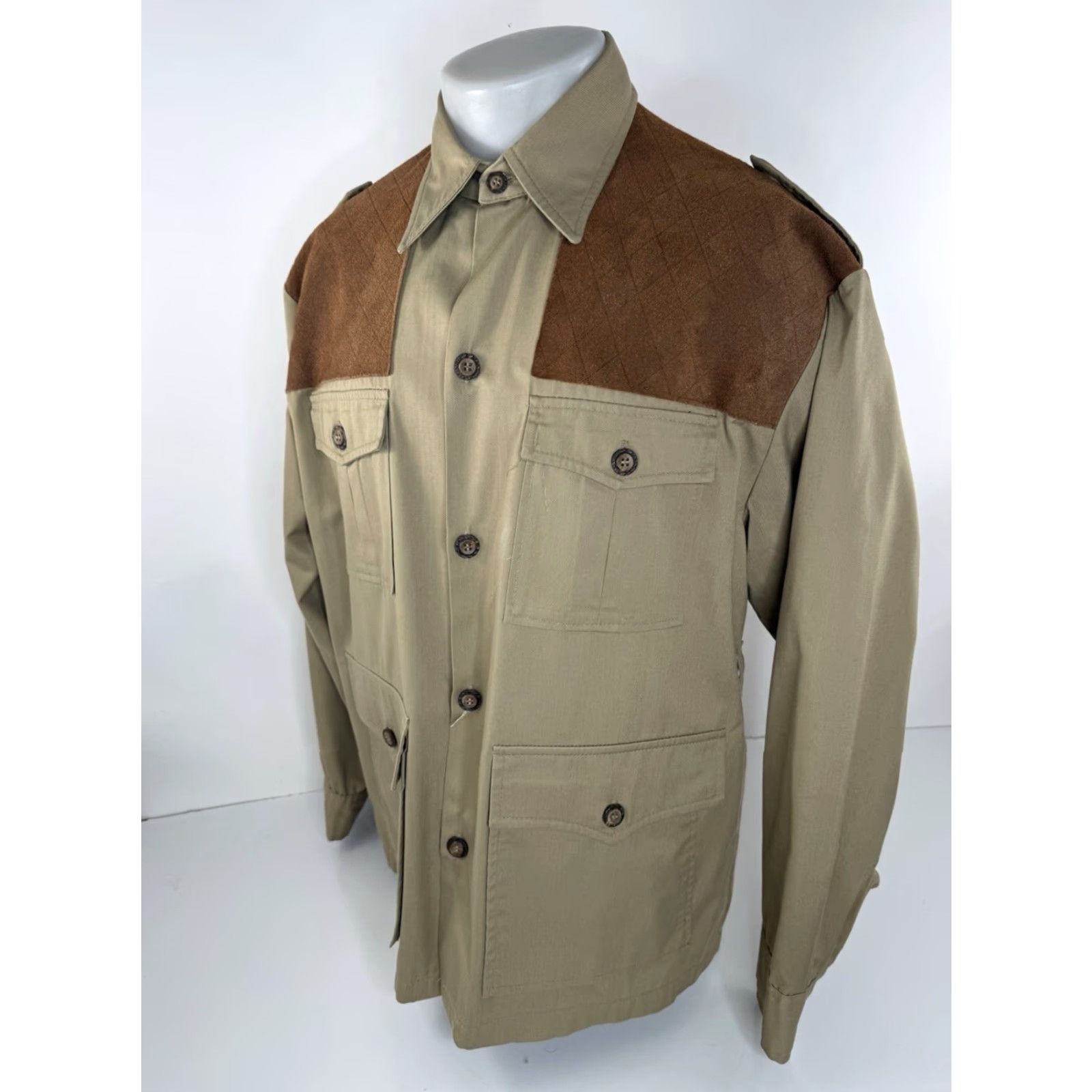 Vintage VINTAGE Woolrich Jacket Safari Shooting XL Khaki / Tan Men XL Hunting Size US XL / EU 56 / 4 - 2 Thumbnail